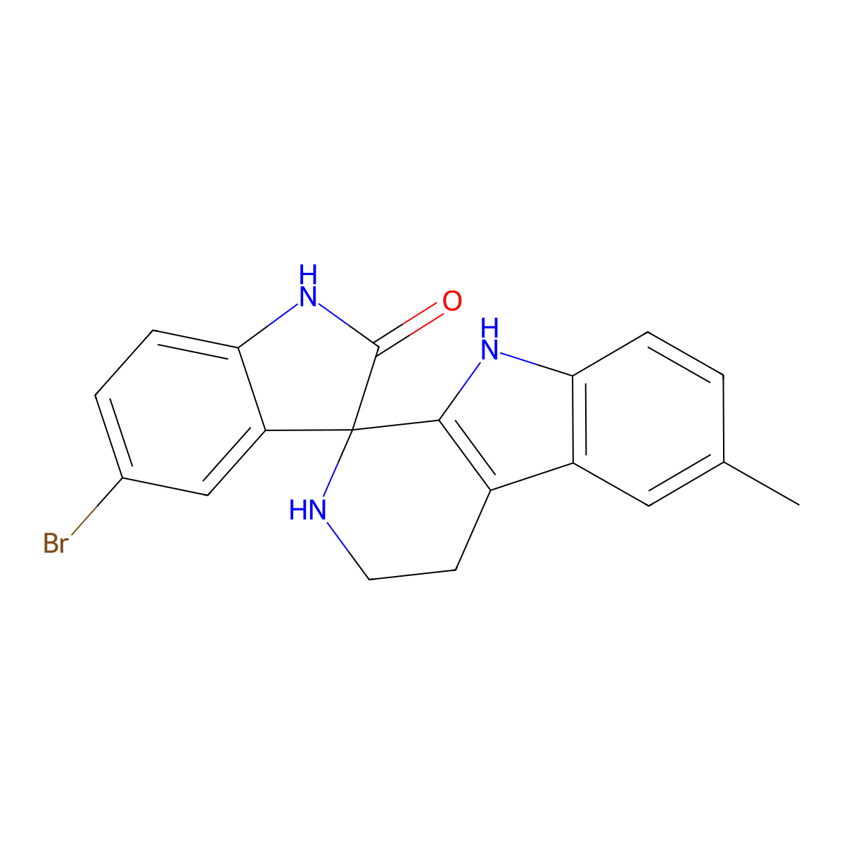 5-bromo-6'-methylspiro[1H-indole-3,1'-2,3,4,9-tetrahydropyrido[3,4-b]indole]-2-one molecular structure, CAS 775292-32-5