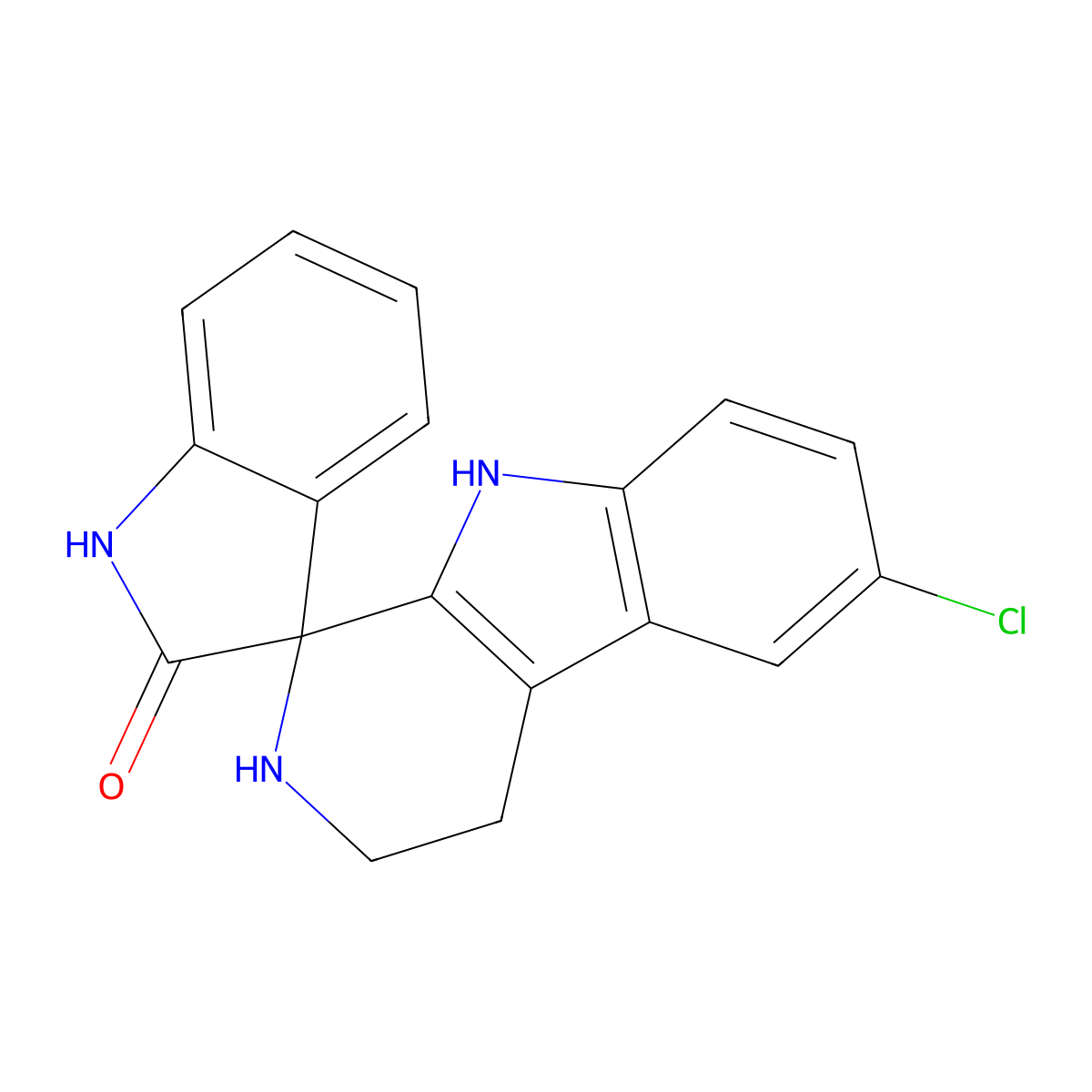 6-Chloro-1',2,2',3,4,9-hexahydrospiro(beta-carboline-1,3'-indole)-2'-one molecular structure, CAS 775292-34-7