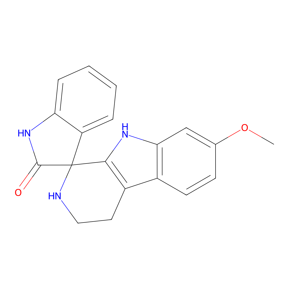 7-methoxy-2,3,4,9-tetrahydrospiro[beta-carboline-1,3'-indol]-2'(1'H)-one molecular structure, CAS 775292-35-8