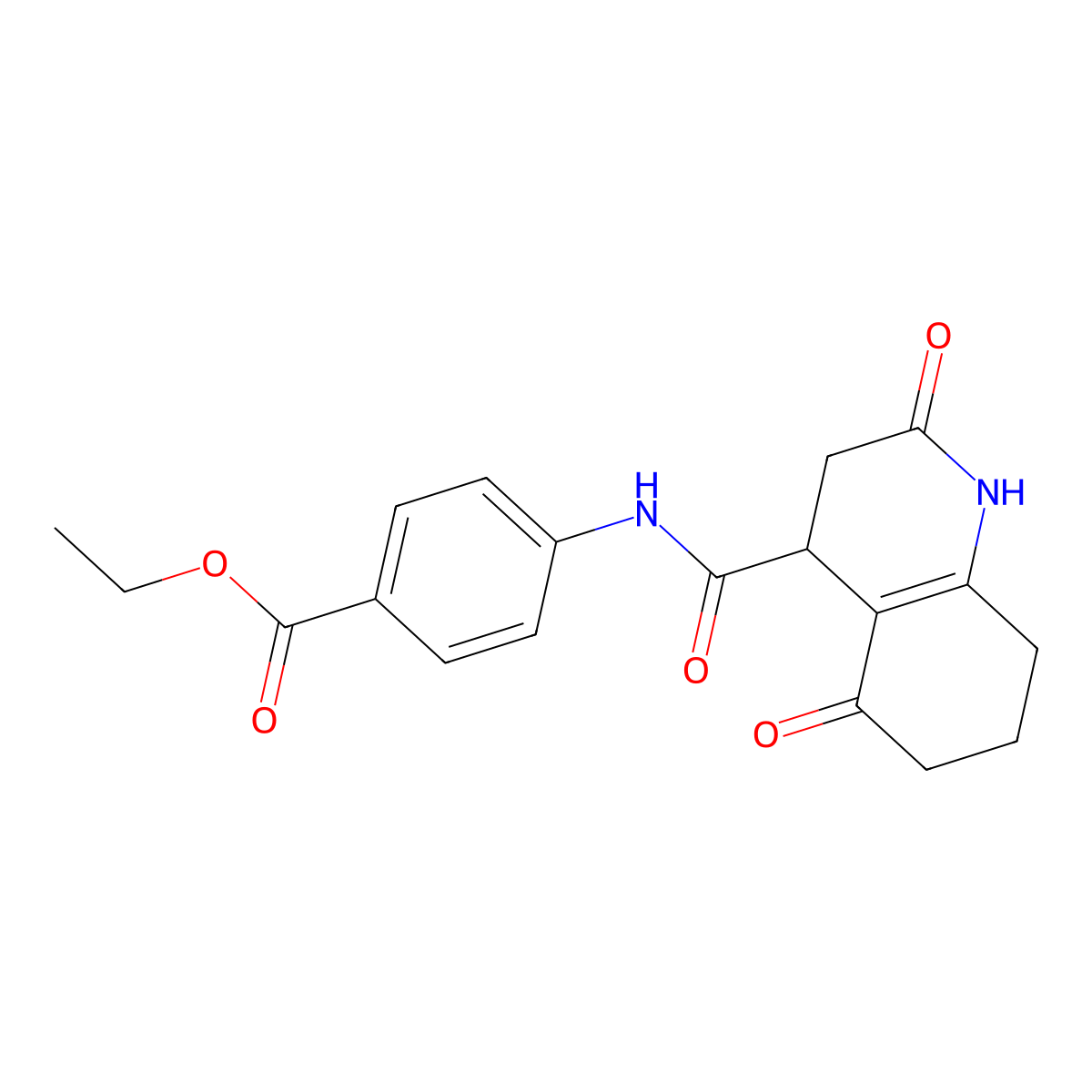 Ethyl 4-{[(2,5-dioxo-1,2,3,4,5,6,7,8-octahydroquinolin-4-yl)carbonyl]amino}benzoate molecular structure, CAS 775292-57-4