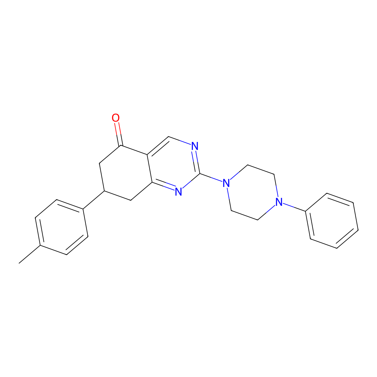 7-(4-methylphenyl)-2-(4-phenylpiperazin-1-yl)-7,8-dihydroquinazolin-5(6H)-one molecular structure, CAS 775292-89-2