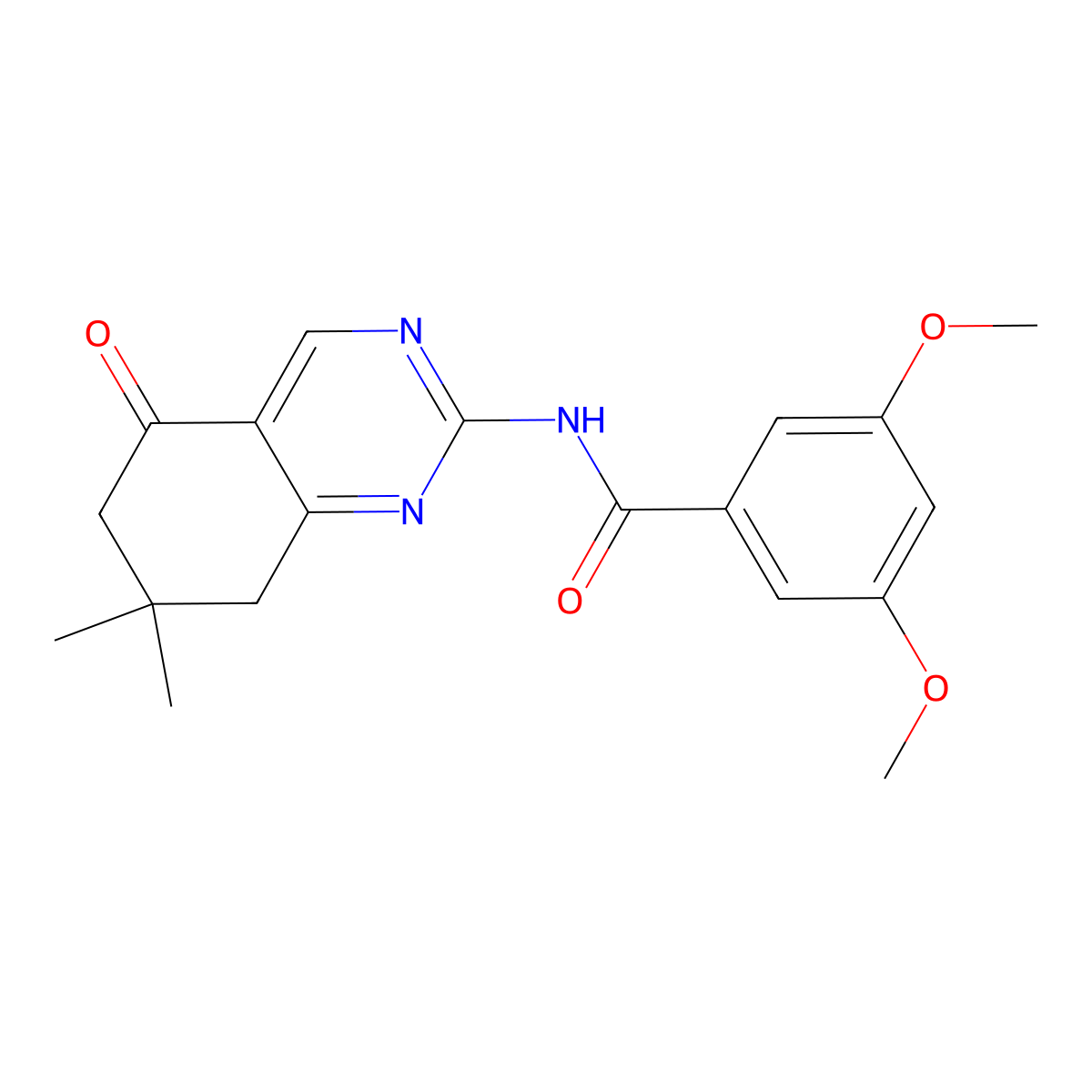 N-(7,7-dimethyl-5-oxo-5,6,7,8-tetrahydroquinazolin-2-yl)-3,5-dimethoxybenzamide molecular structure, CAS 775292-96-1