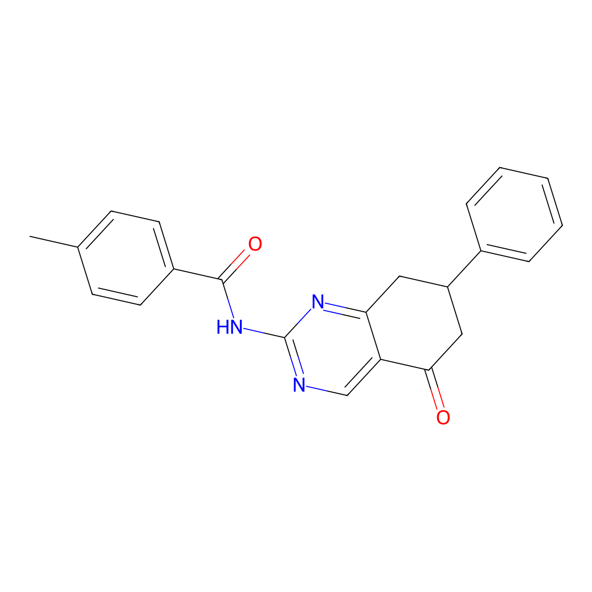 4-methyl-N-(5-oxo-7-phenyl-5,6,7,8-tetrahydroquinazolin-2-yl)benzamide molecular structure, CAS 775293-06-6