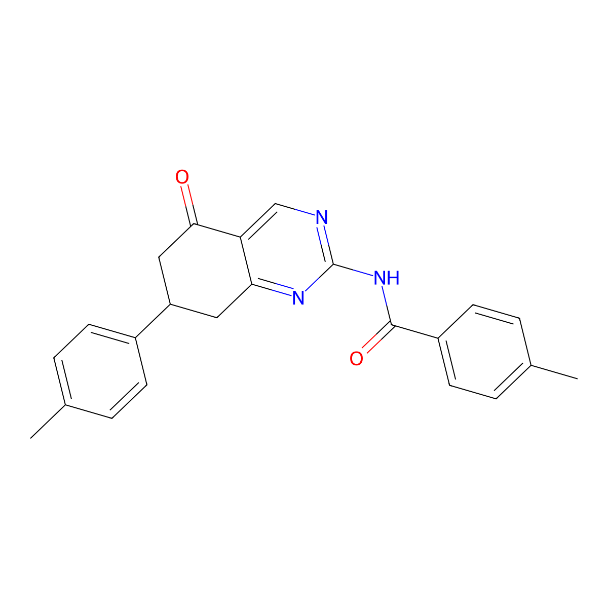 4-methyl-N-[7-(4-methylphenyl)-5-oxo-5,6,7,8-tetrahydroquinazolin-2-yl]benzamide molecular structure, CAS 775293-08-8