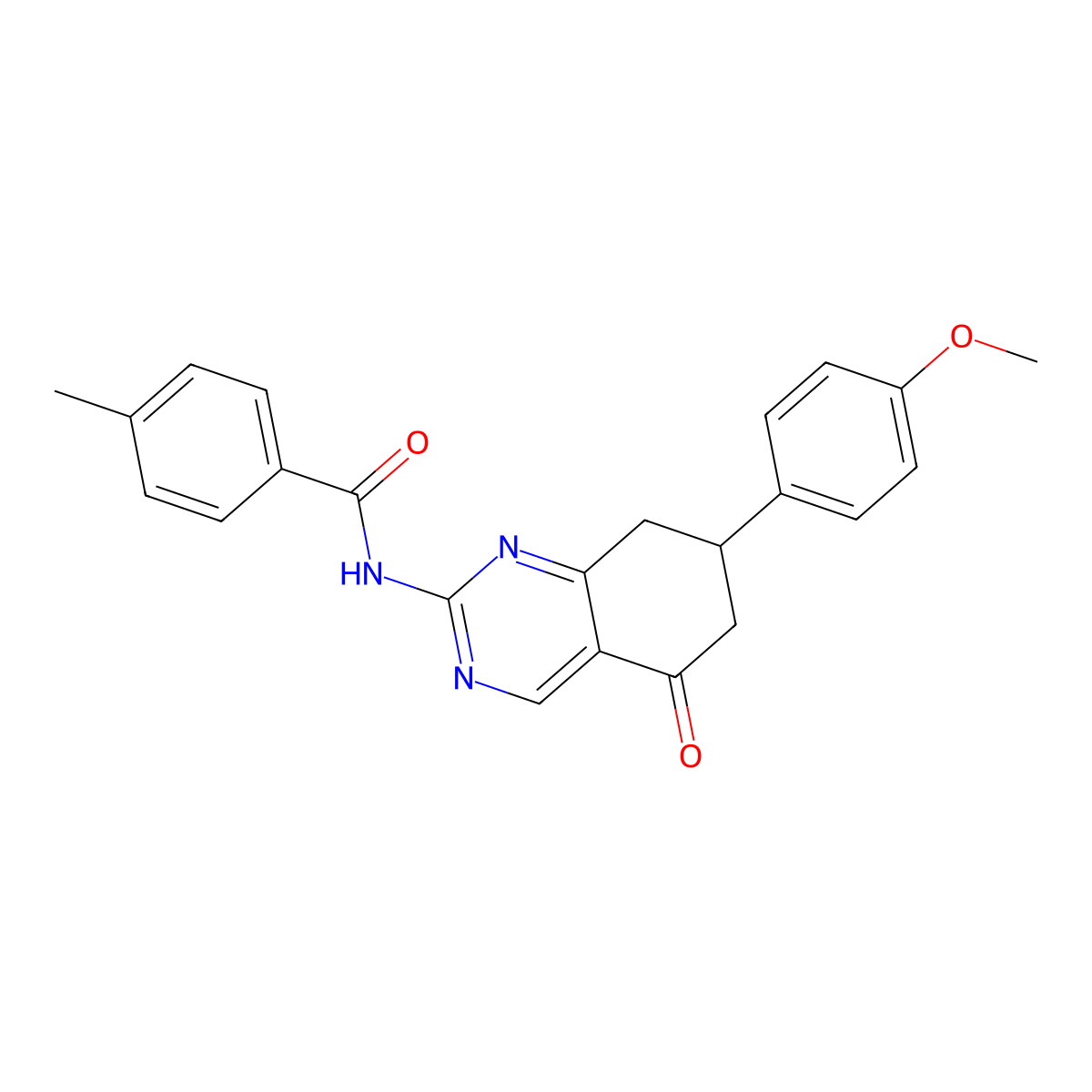 N-(7-(4-methoxyphenyl)-5-oxo-5,6,7,8-tetrahydroquinazolin-2-yl)-4-methylbenzamide molecular structure, CAS 775293-14-6