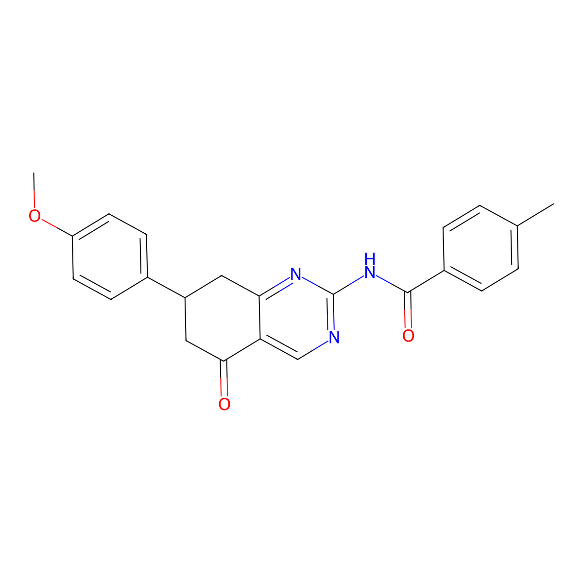 N-(7-(4-methoxyphenyl)-5-oxo-5,6,7,8-tetrahydroquinazolin-2-yl)-4-methylbenzamide molecular structure, CAS 775293-14-6