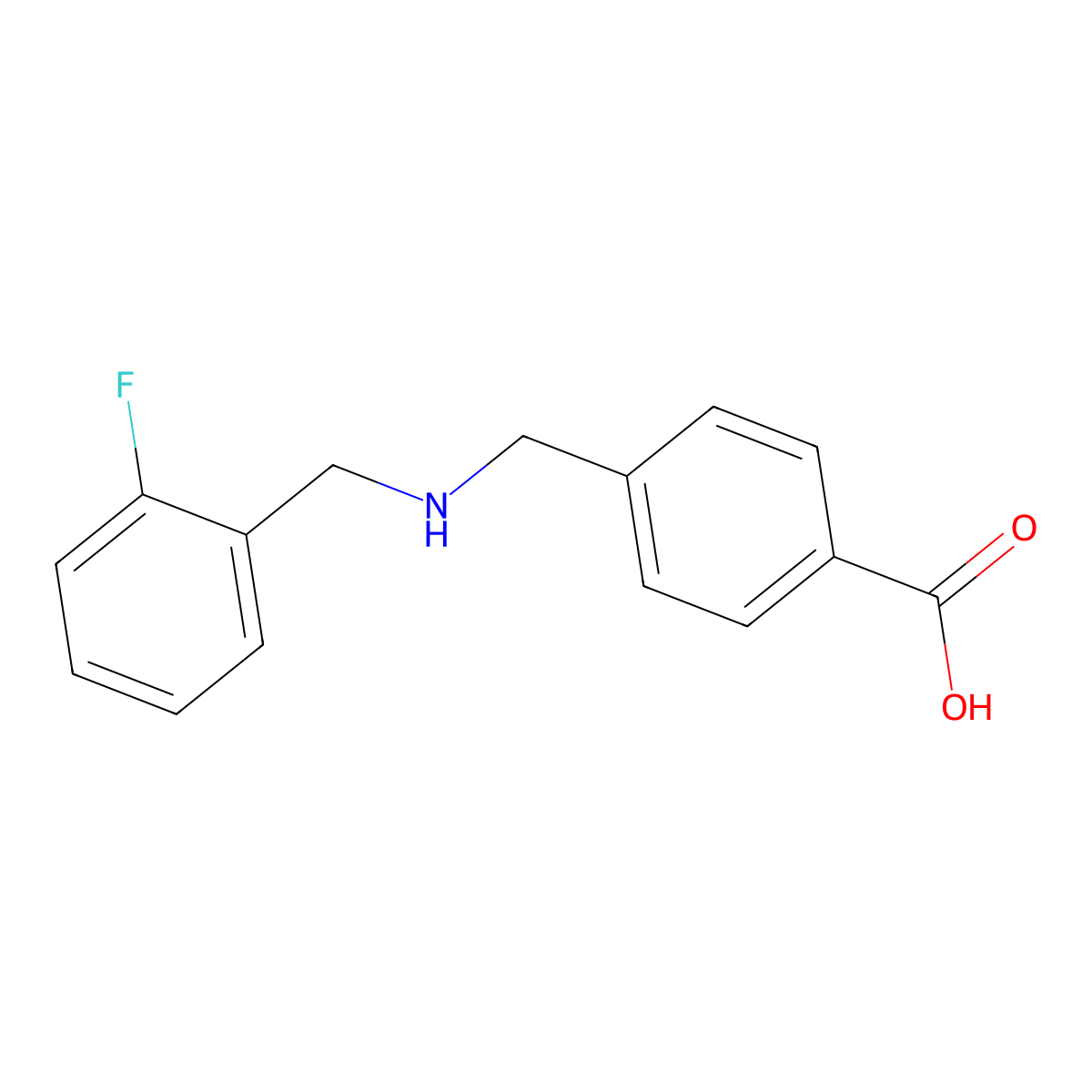 4-{[(2-Fluorobenzyl)amino]methyl}benzoic acid molecular structure, CAS 775293-19-1