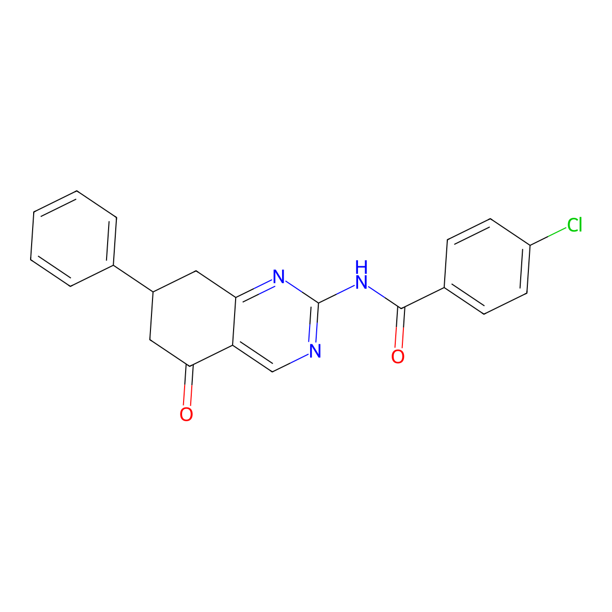 4-chloro-N-(5-oxo-7-phenyl-5,6,7,8-tetrahydroquinazolin-2-yl)benzamide molecular structure, CAS 775293-20-4