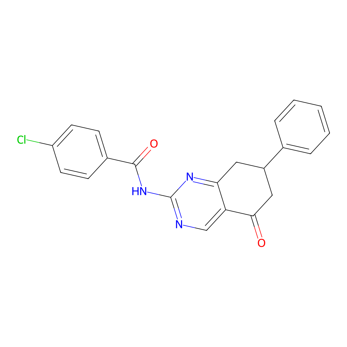 4-chloro-N-(5-oxo-7-phenyl-5,6,7,8-tetrahydroquinazolin-2-yl)benzamide molecular structure, CAS 775293-20-4