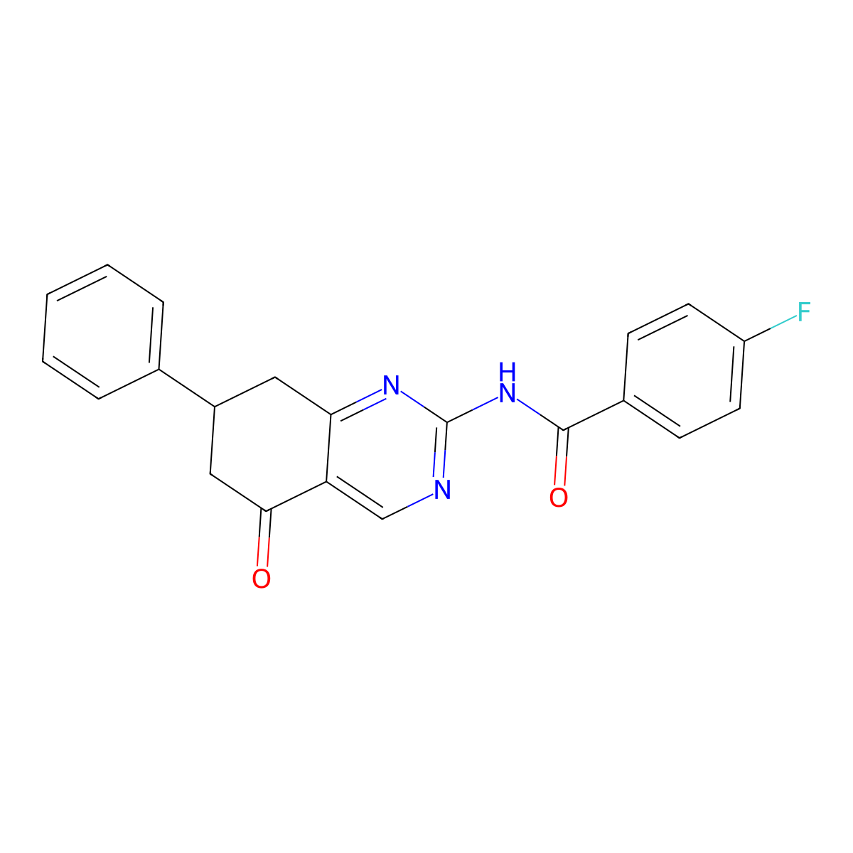 4-fluoro-N-(5-oxo-7-phenyl-5,6,7,8-tetrahydroquinazolin-2-yl)benzamide molecular structure, CAS 775293-32-8