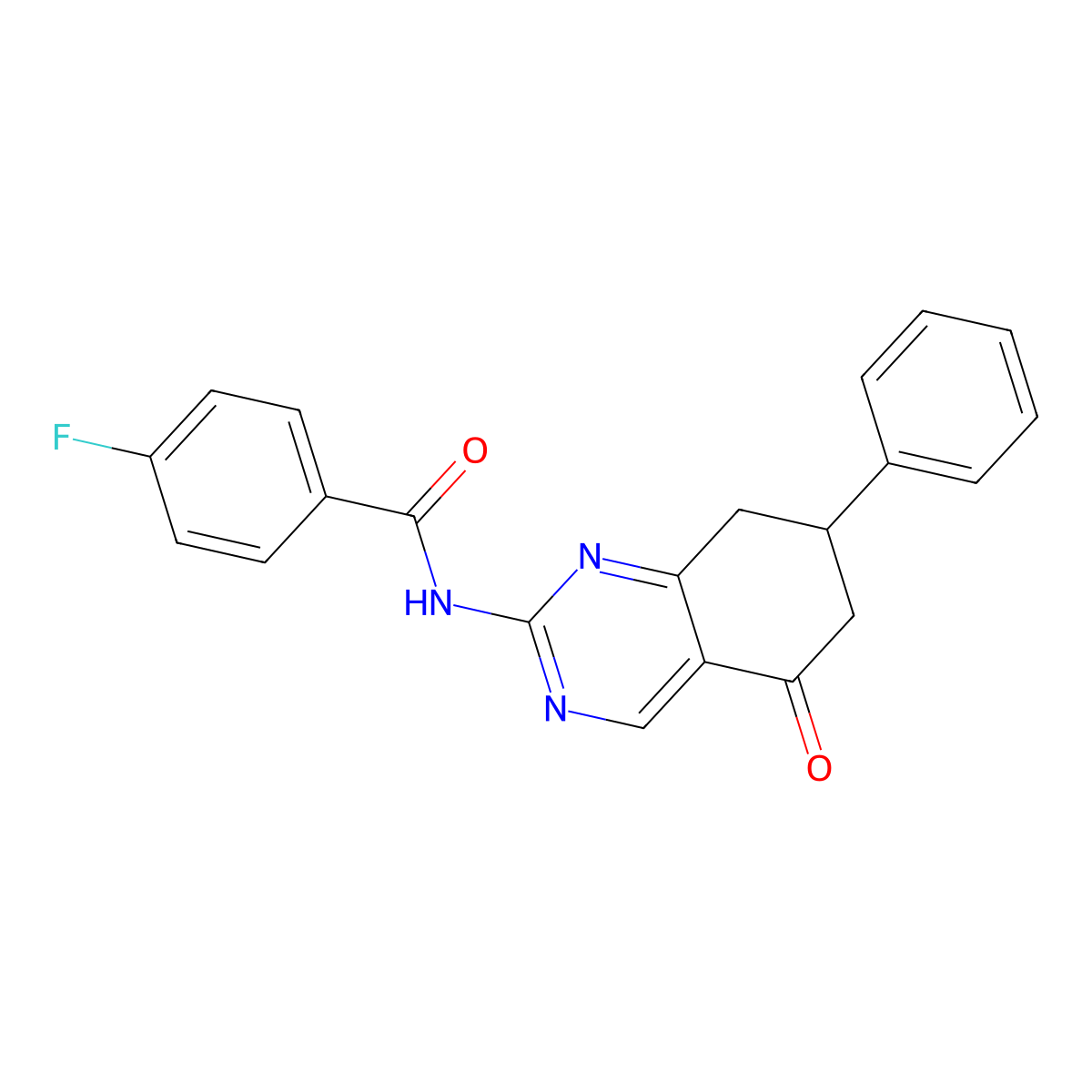 4-fluoro-N-(5-oxo-7-phenyl-5,6,7,8-tetrahydroquinazolin-2-yl)benzamide molecular structure, CAS 775293-32-8