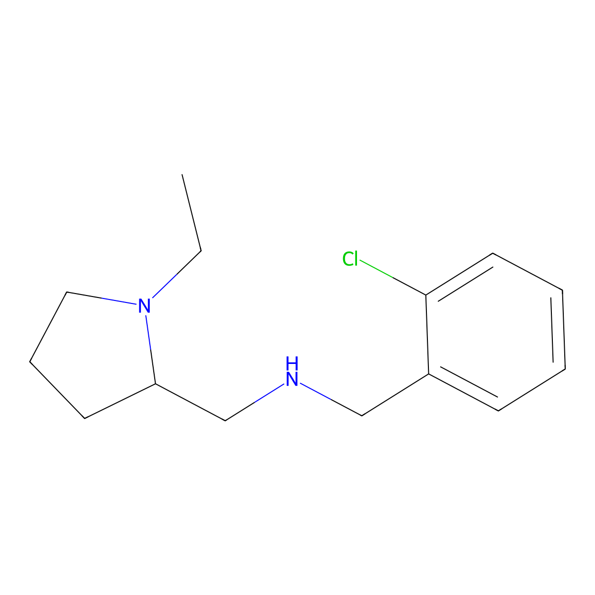 N-(2-chlorobenzyl)-N-[(1-ethyl-2-pyrrolidinyl)methyl]amine molecular structure, CAS 775293-35-1