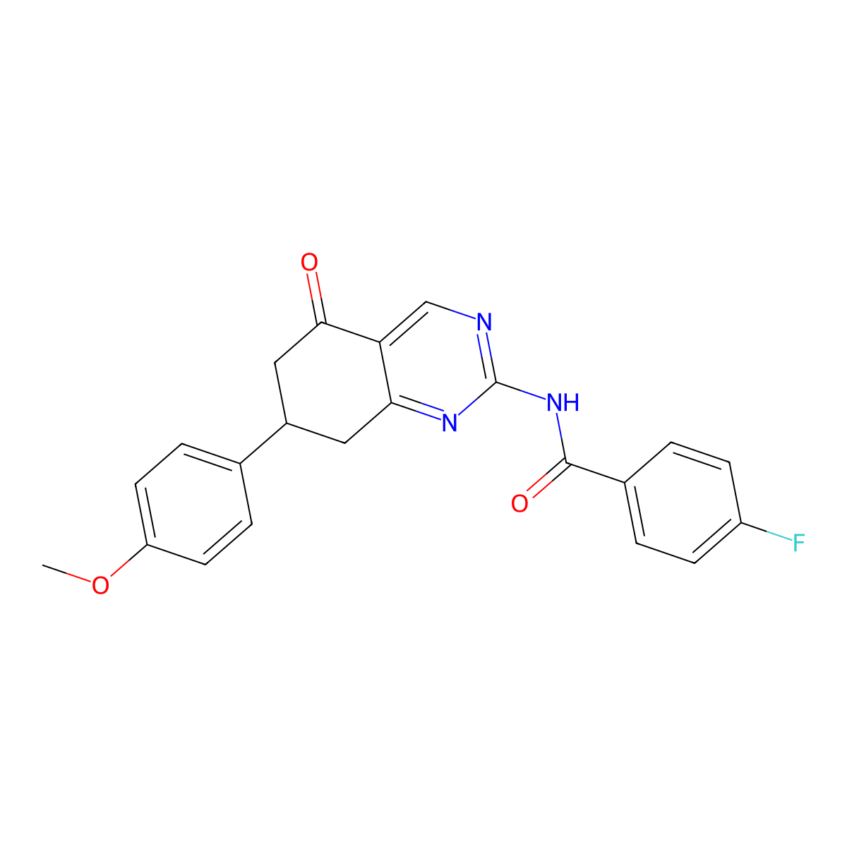 4-fluoro-N-[7-(4-methoxyphenyl)-5-oxo-5,6,7,8-tetrahydroquinazolin-2-yl]benzamide molecular structure, CAS 775293-38-4