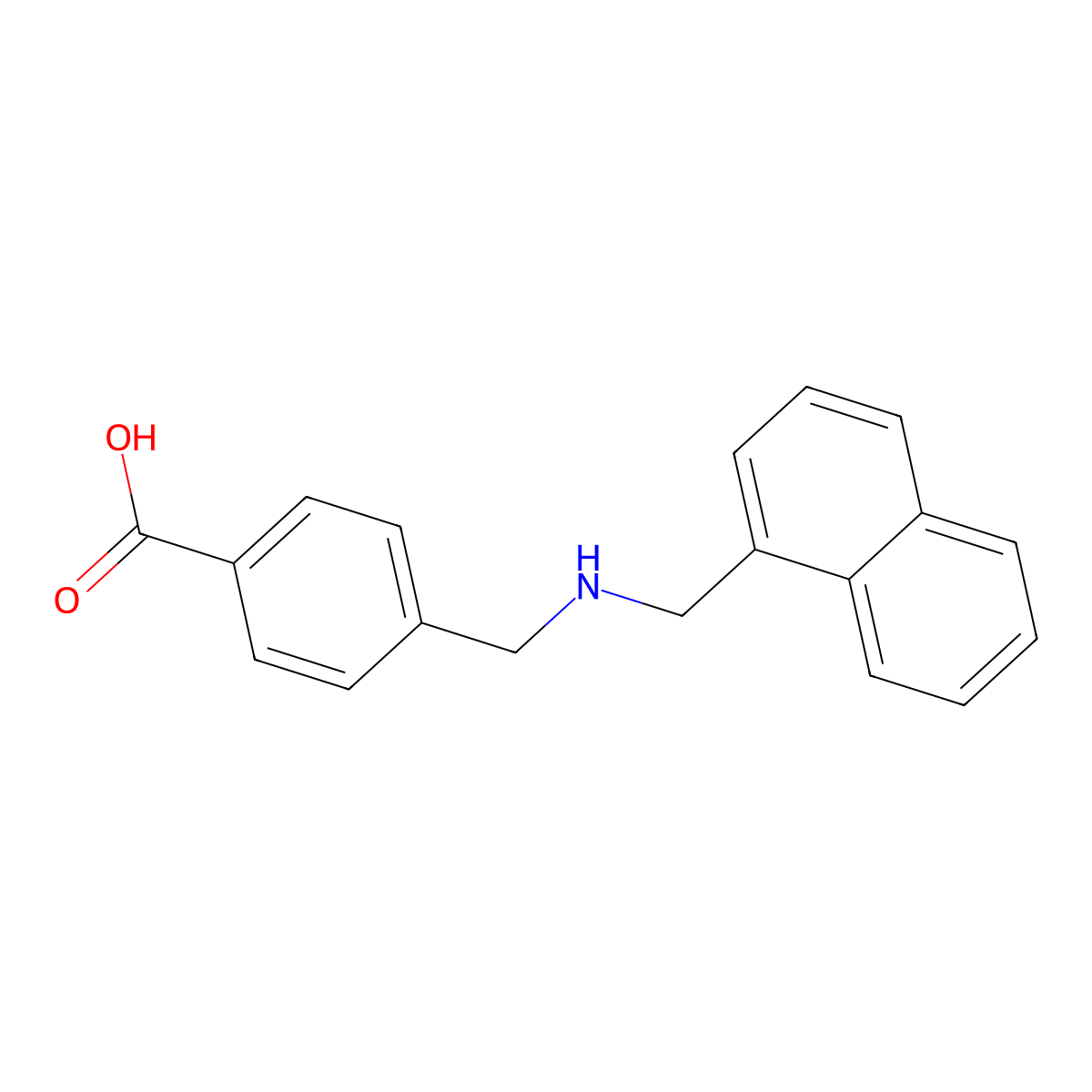 4-{[(Naphthalen-1-ylmethyl)amino]methyl}benzoic acid molecular structure, CAS 775293-41-9