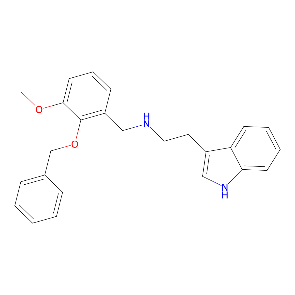 N-[2-(benzyloxy)-3-methoxybenzyl]-2-(1H-indol-3-yl)ethanamine molecular structure, CAS 775293-45-3