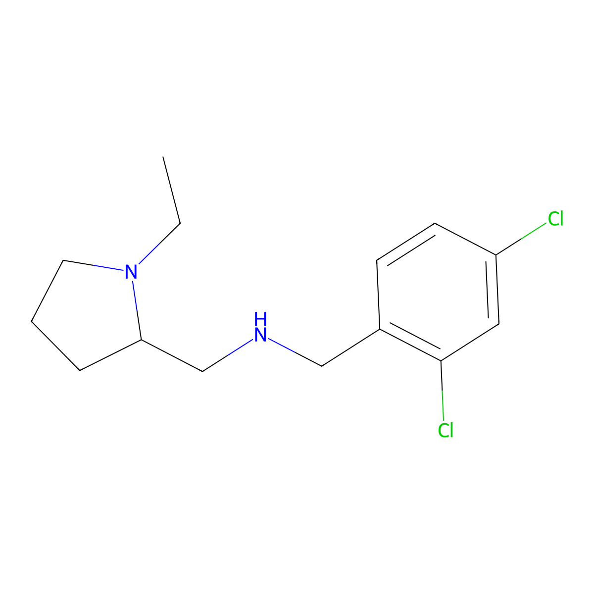 N-(2,4-dichlorobenzyl)-1-(1-ethylpyrrolidin-2-yl)methanamine molecular structure, CAS 775293-49-7