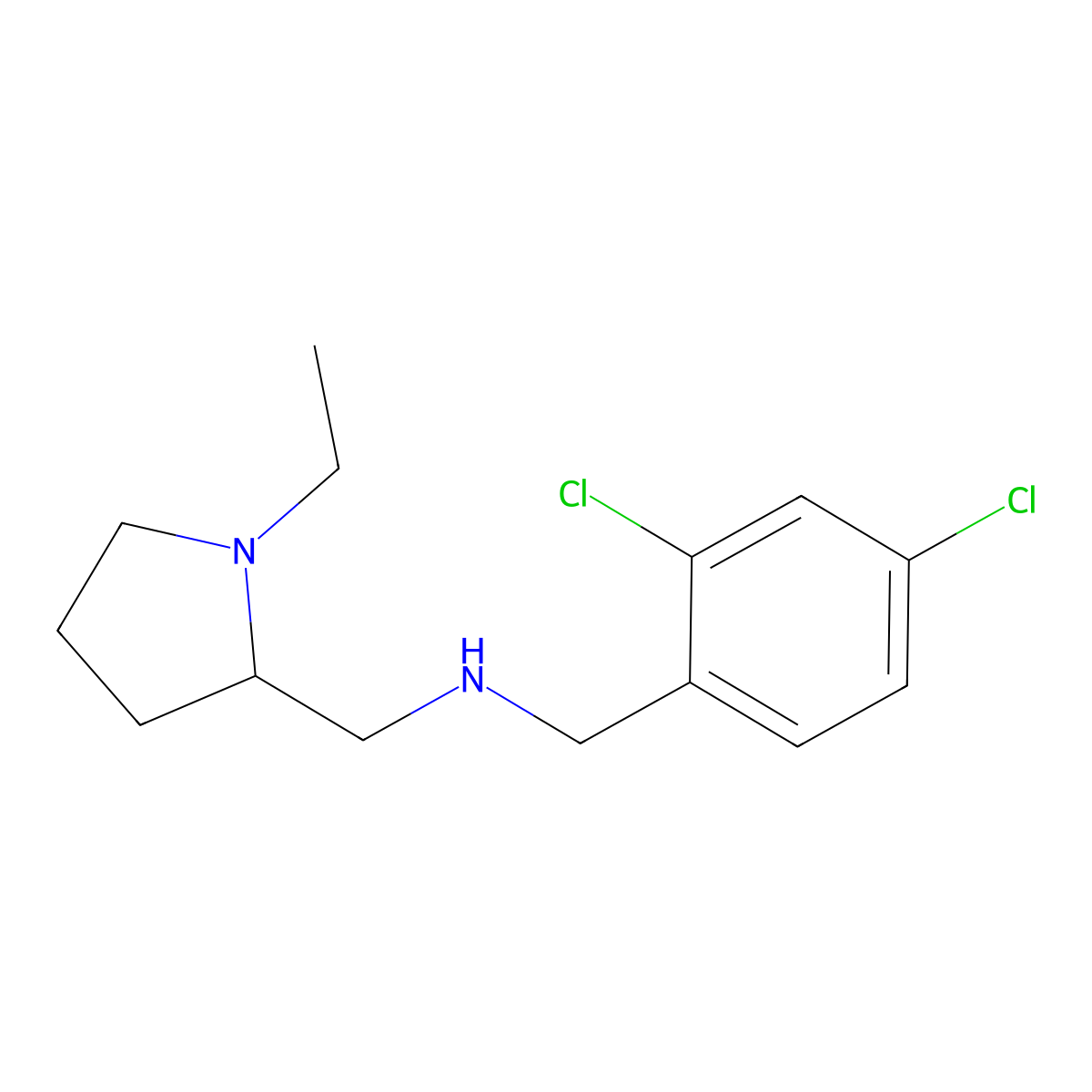 N-(2,4-dichlorobenzyl)-1-(1-ethylpyrrolidin-2-yl)methanamine molecular structure, CAS 775293-49-7