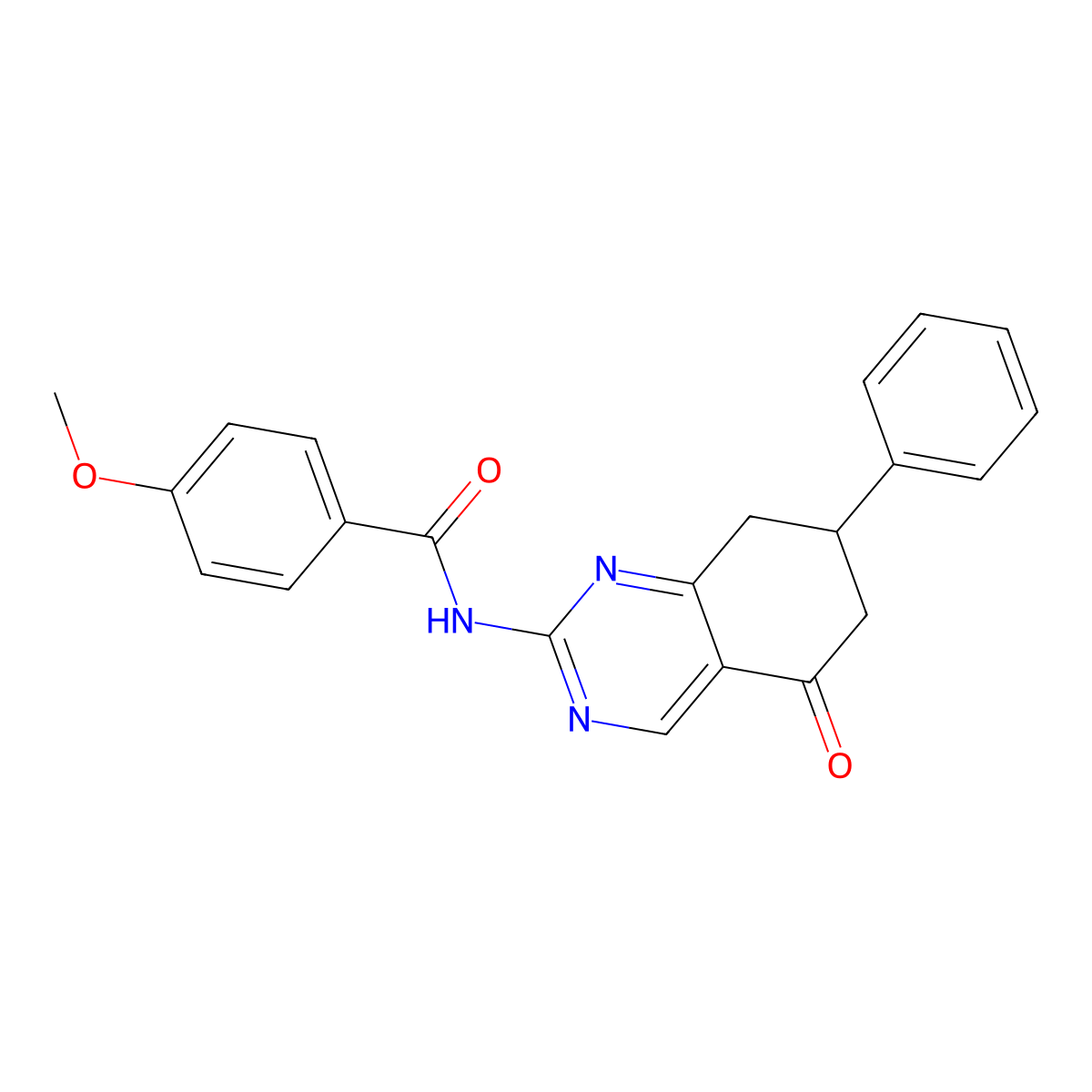 4-methoxy-N-(5-oxo-7-phenyl-5,6,7,8-tetrahydroquinazolin-2-yl)benzamide molecular structure, CAS 775293-50-0