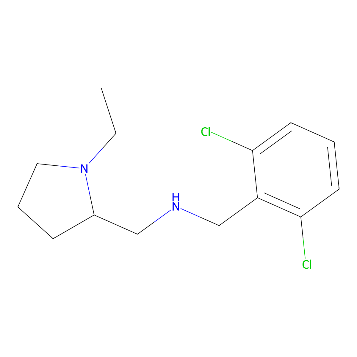 N-(2,6-dichlorobenzyl)-N-[(1-ethyl-2-pyrrolidinyl)methyl]amine molecular structure, CAS 775293-51-1