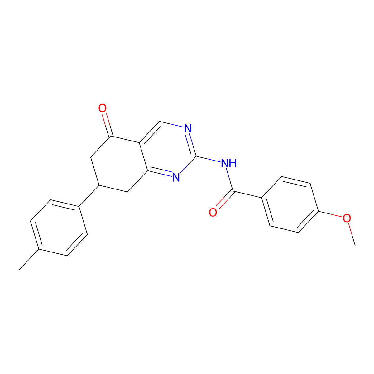 4-methoxy-N-[7-(4-methylphenyl)-5-oxo-5,6,7,8-tetrahydroquinazolin-2-yl]benzamide molecular structure, CAS 775293-52-2
