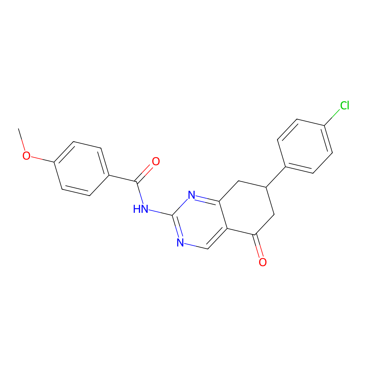 N-[7-(4-chlorophenyl)-5-oxo-5,6,7,8-tetrahydroquinazolin-2-yl]-4-methoxybenzamide molecular structure, CAS 775293-54-4