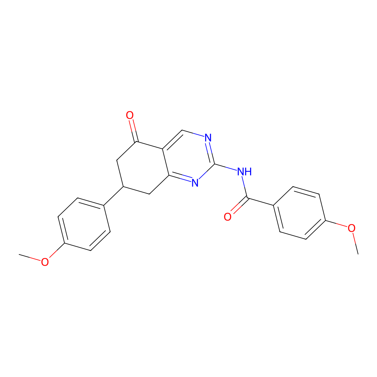 4-methoxy-N-[7-(4-methoxyphenyl)-5-oxo-5,6,7,8-tetrahydro-2-quinazolinyl]benzamide molecular structure, CAS 775293-58-8
