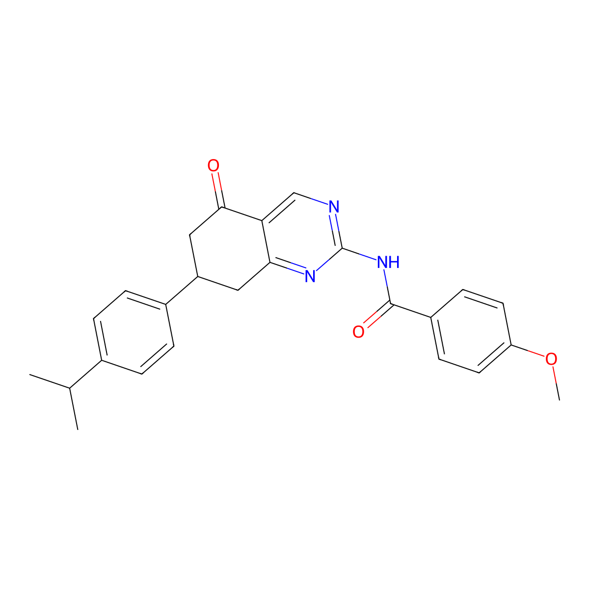4-methoxy-N-{5-oxo-7-[4-(propan-2-yl)phenyl]-5,6,7,8-tetrahydroquinazolin-2-yl}benzamide molecular structure, CAS 775293-60-2