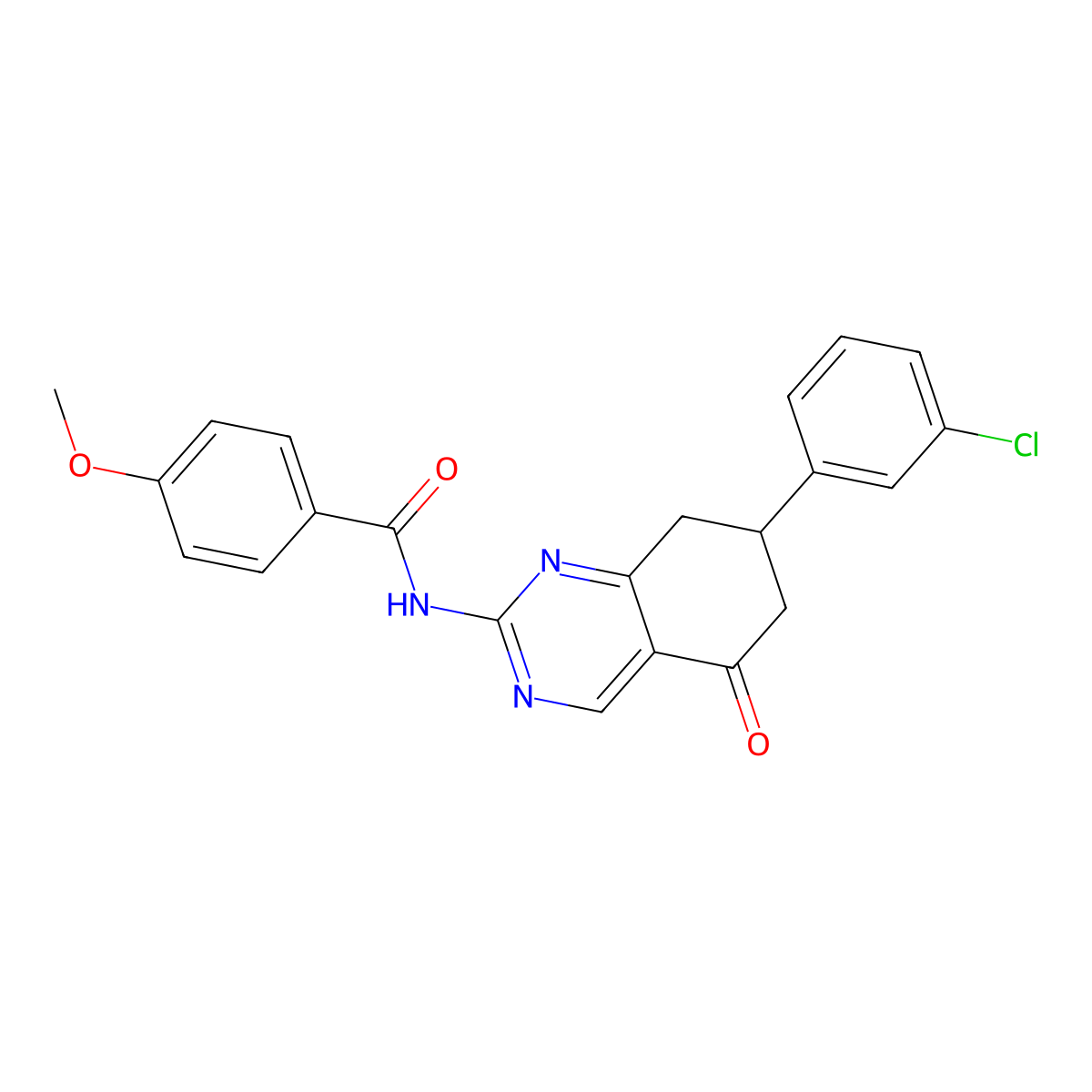 N-[7-(3-chlorophenyl)-5-oxo-5,6,7,8-tetrahydroquinazolin-2-yl]-4-methoxybenzamide molecular structure, CAS 775293-64-6