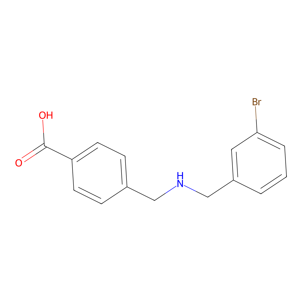 4-{[(3-Bromobenzyl)amino]methyl}benzoic acid molecular structure, CAS 775293-65-7