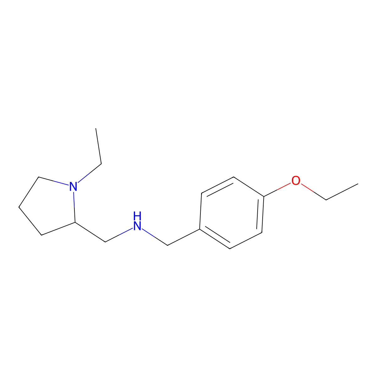 N-(4-ethoxybenzyl)-N-[(1-ethyl-2-pyrrolidinyl)methyl]amine molecular structure, CAS 775293-67-9