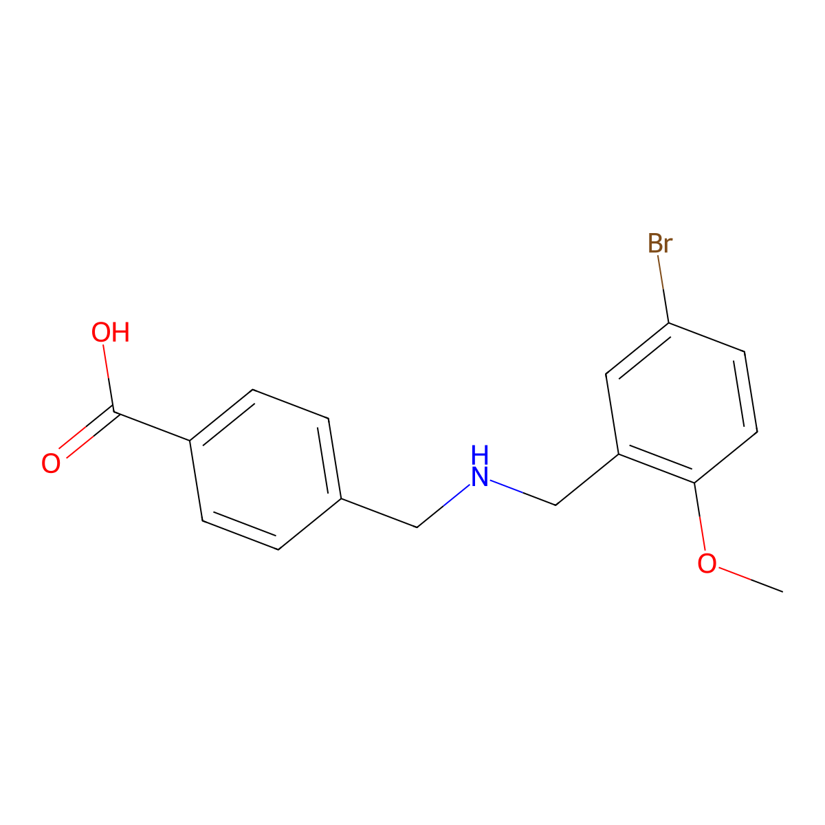4-{[(5-Bromo-2-methoxybenzyl)amino]methyl}benzoic acid molecular structure, CAS 775293-69-1