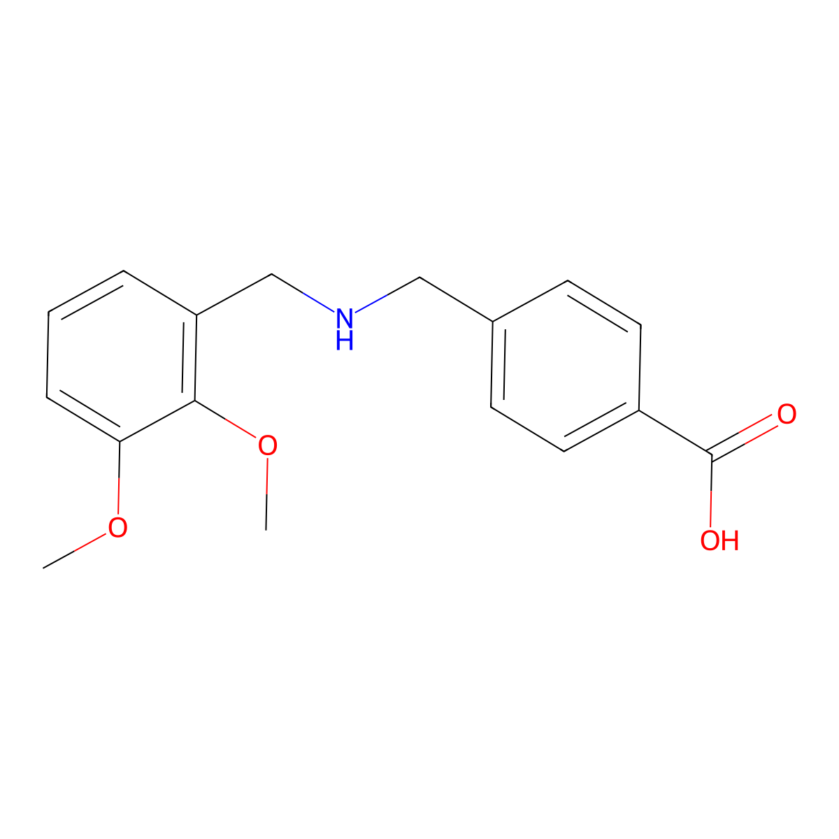 4-{[(2,3-Dimethoxybenzyl)amino]methyl}benzoic acid molecular structure, CAS 775293-83-9