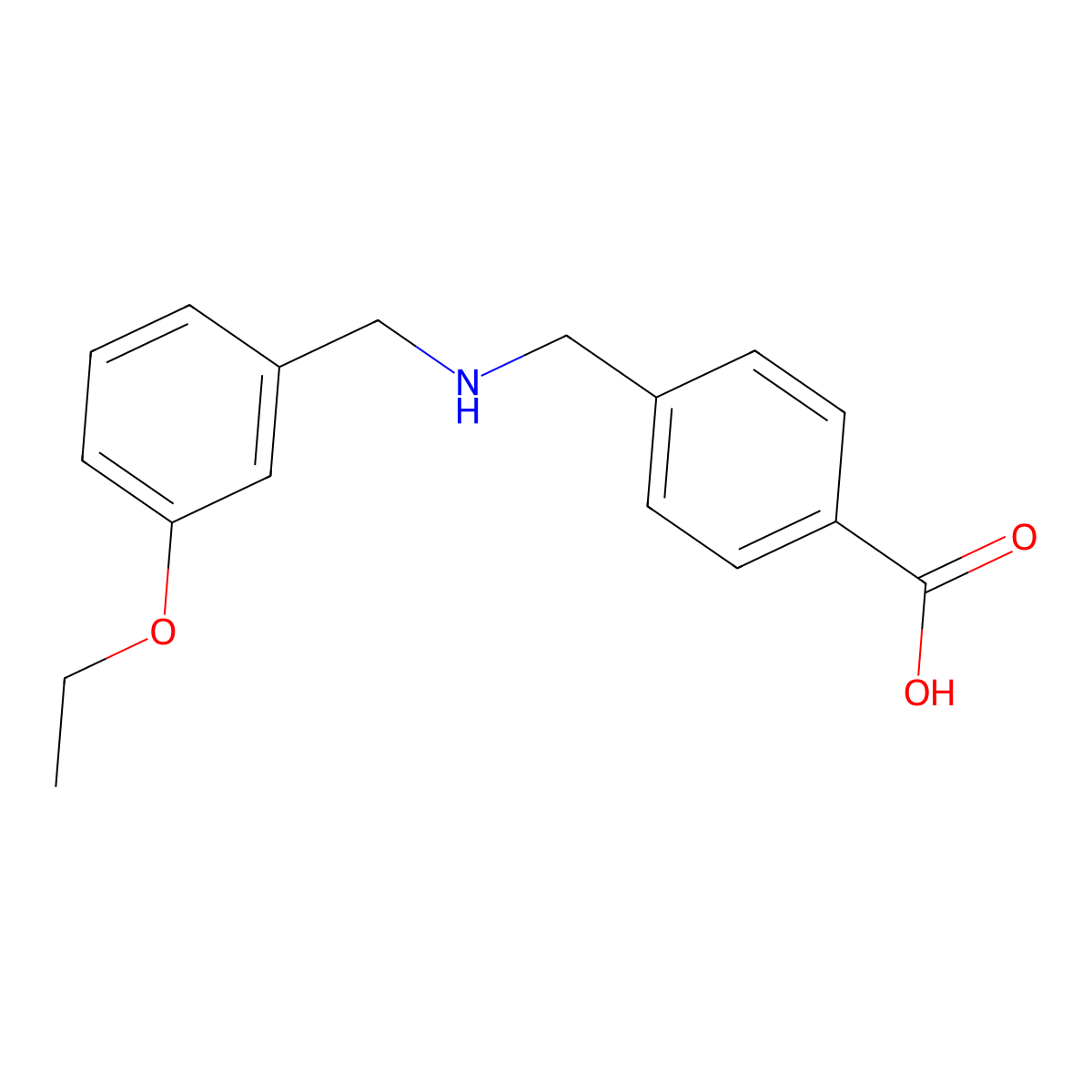 4-{[(3-Ethoxybenzyl)amino]methyl}benzoic acid molecular structure, CAS 775293-85-1
