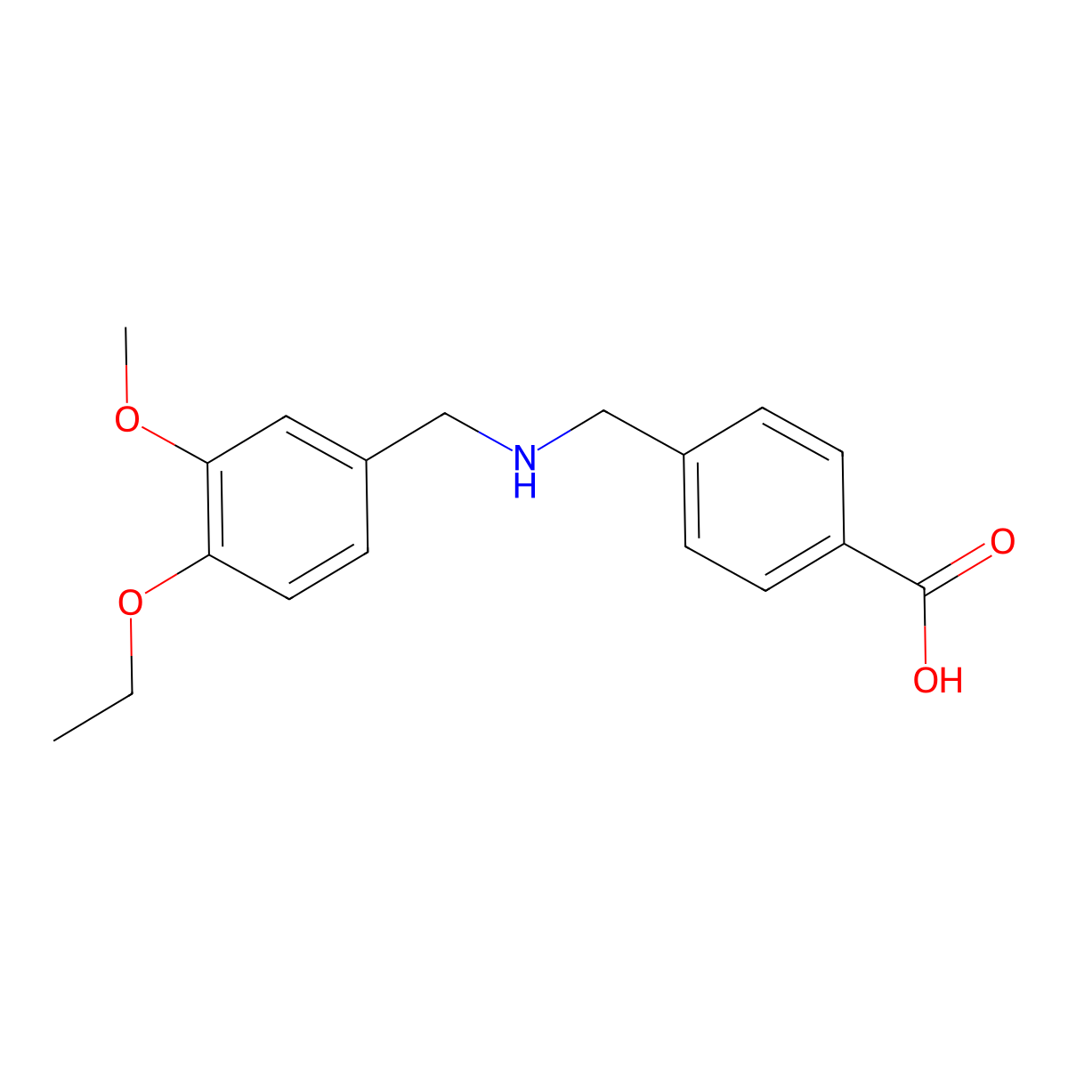 4-{[(4-Ethoxy-3-methoxybenzyl)amino]methyl}benzoic acid molecular structure, CAS 775293-87-3