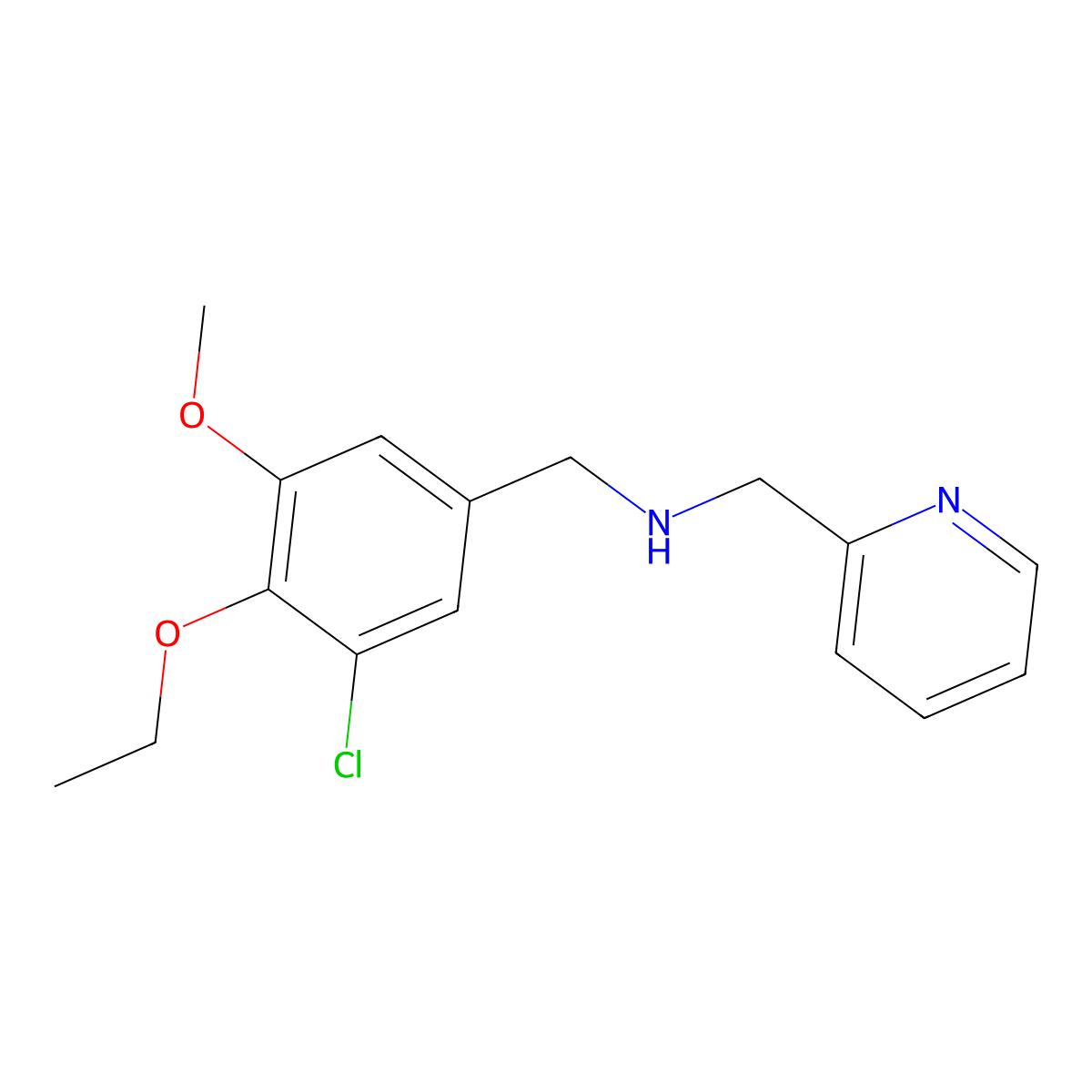 N-(3-chloro-4-ethoxy-5-methoxybenzyl)-N-(2-pyridinylmethyl)amine molecular structure, CAS 775293-89-5