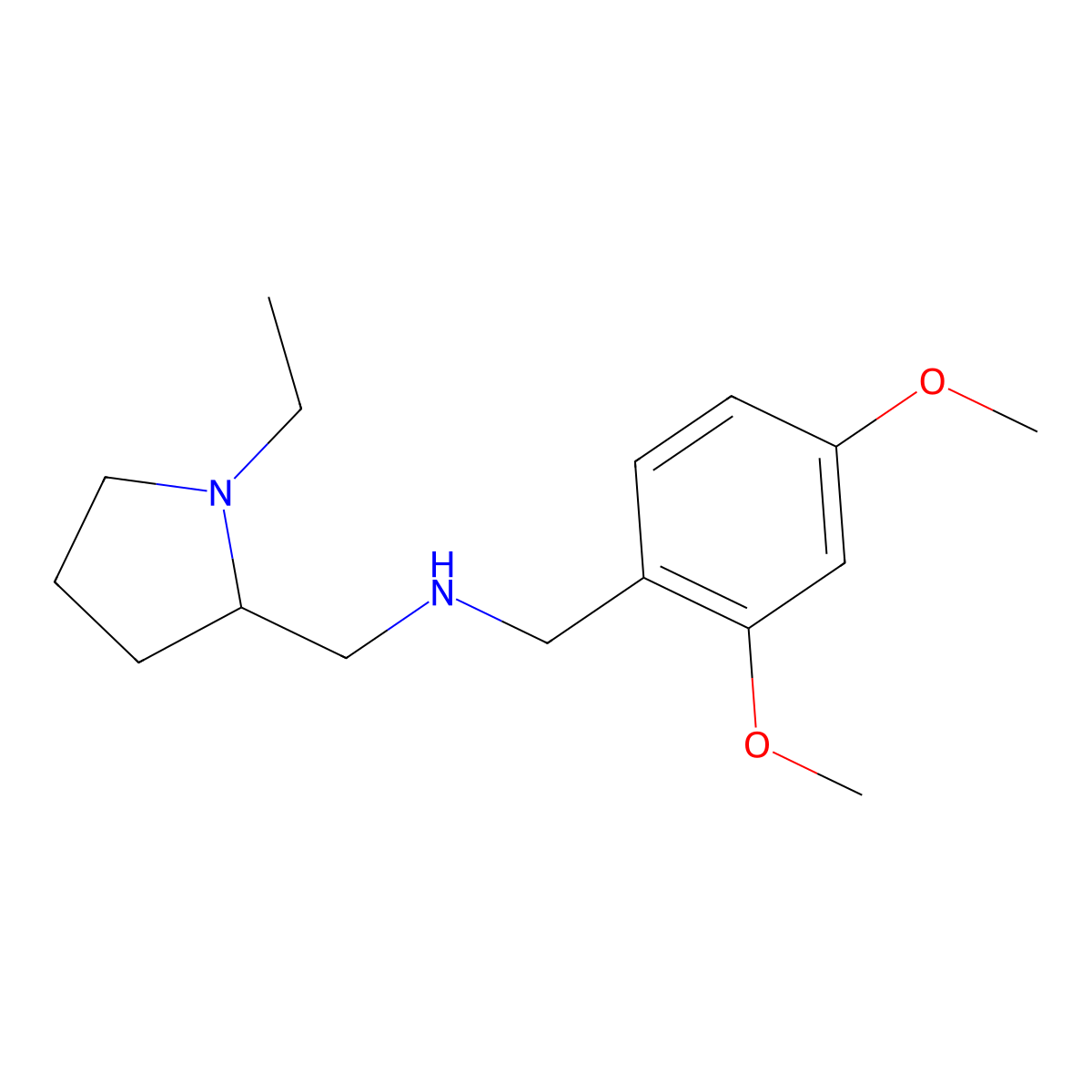 N-[(2,4-dimethoxyphenyl)methyl]-1-(1-ethylpyrrolidin-2-yl)methanamine molecular structure, CAS 775294-05-8