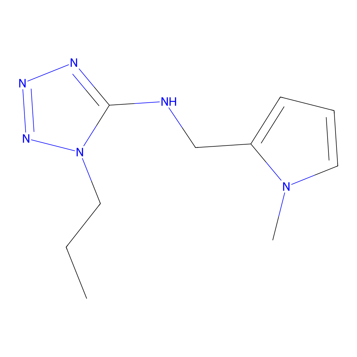 N-[(1-methylpyrrol-2-yl)methyl]-1-propyltetrazol-5-amine molecular structure, CAS 775294-09-2