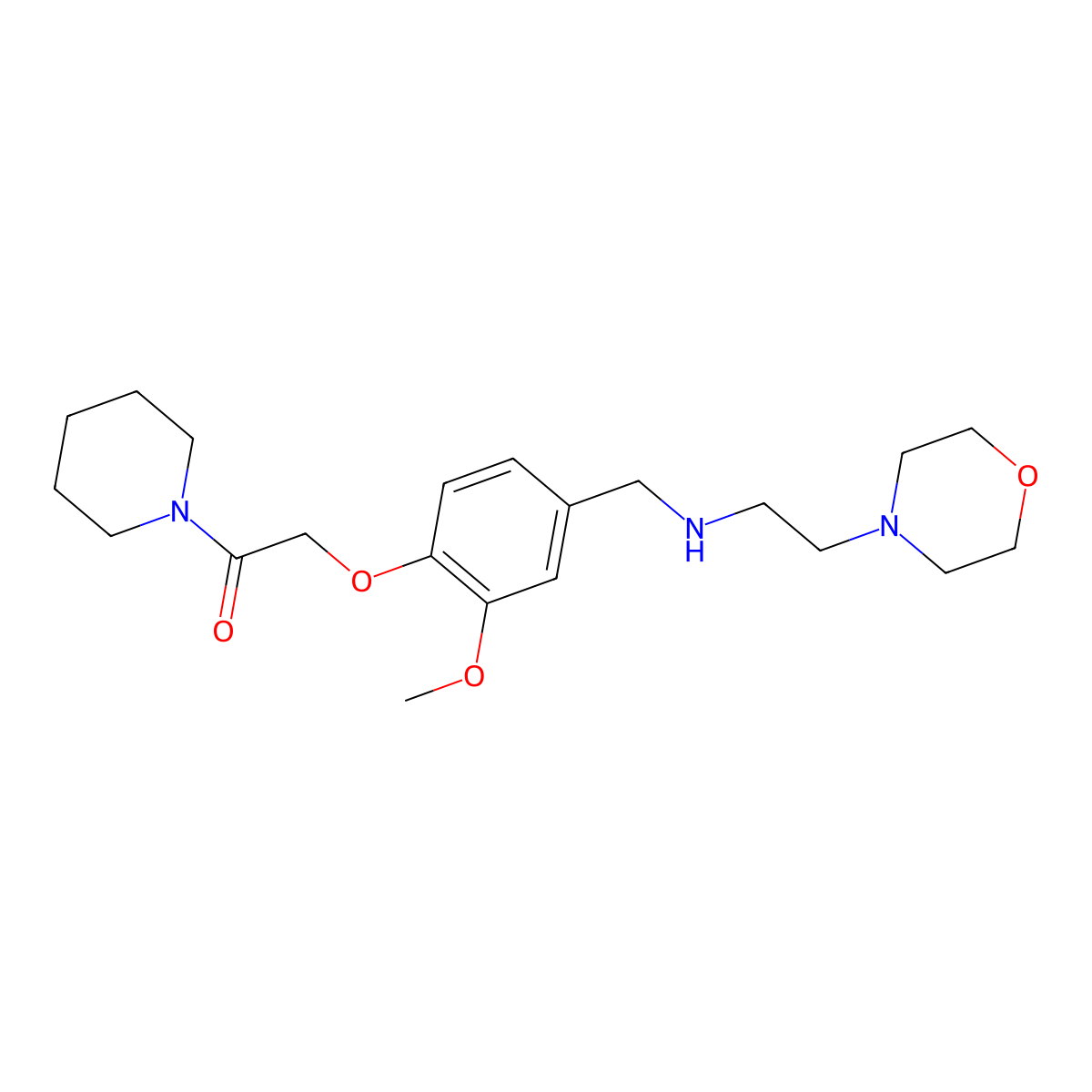 2-[2-Methoxy-4-({[2-(morpholin-4-yl)ethyl]amino}methyl)phenoxy]-1-(piperidin-1-yl)ethanone molecular structure, CAS 775294-13-8