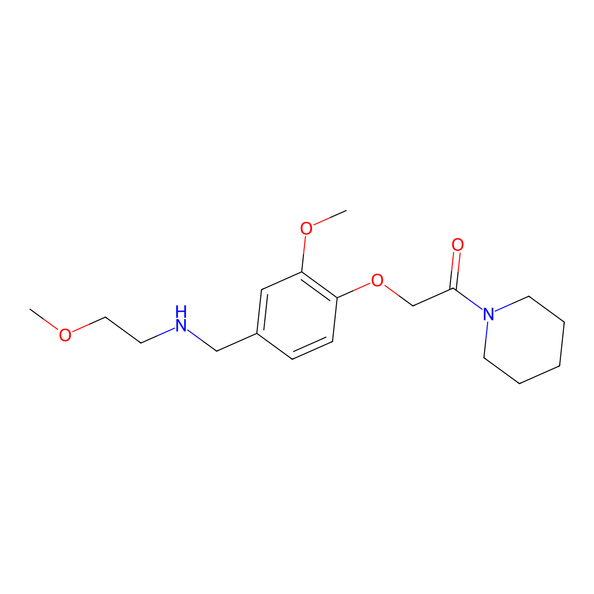 2-[2-Methoxy-4-[(2-methoxyethylamino)methyl]phenoxy]-1-piperidin-1-ylethanone molecular structure, CAS 775294-17-2
