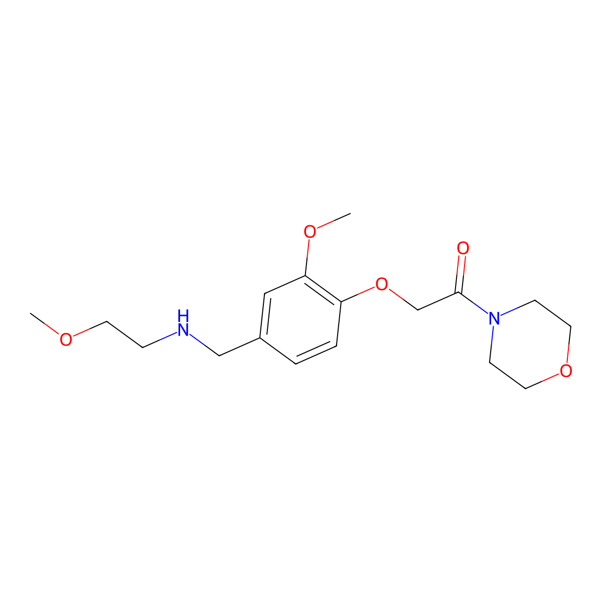 2-[2-Methoxy-4-[(2-methoxyethylamino)methyl]phenoxy]-1-morpholin-4-ylethanone molecular structure, CAS 775294-19-4