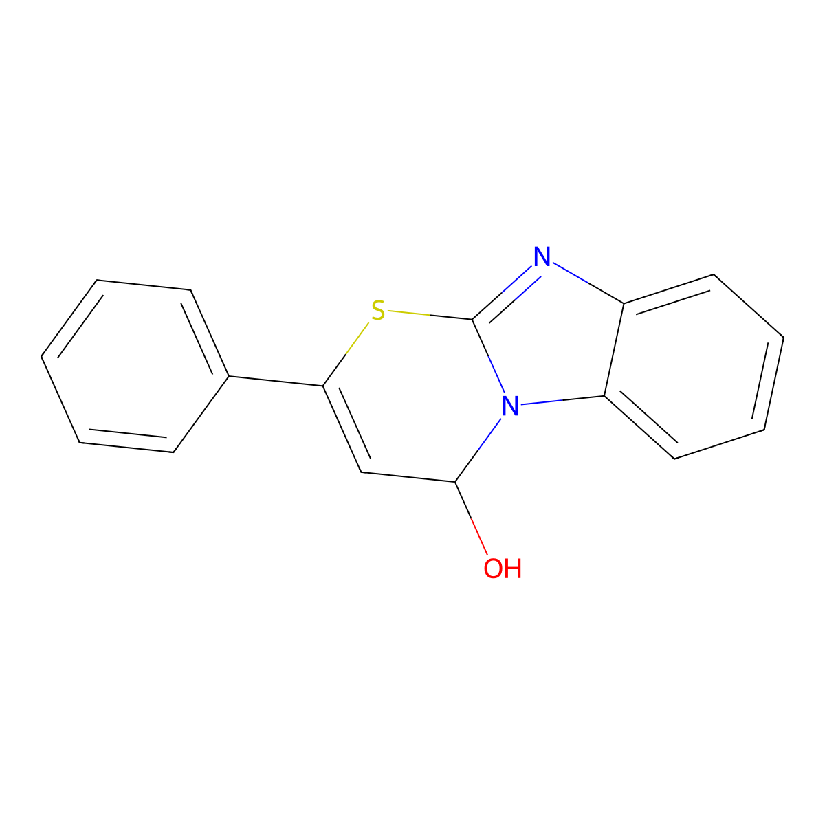 2-phenyl-4H-[1,3]thiazino[3,2-a]benzimidazol-4-ol molecular structure, CAS 775294-21-8