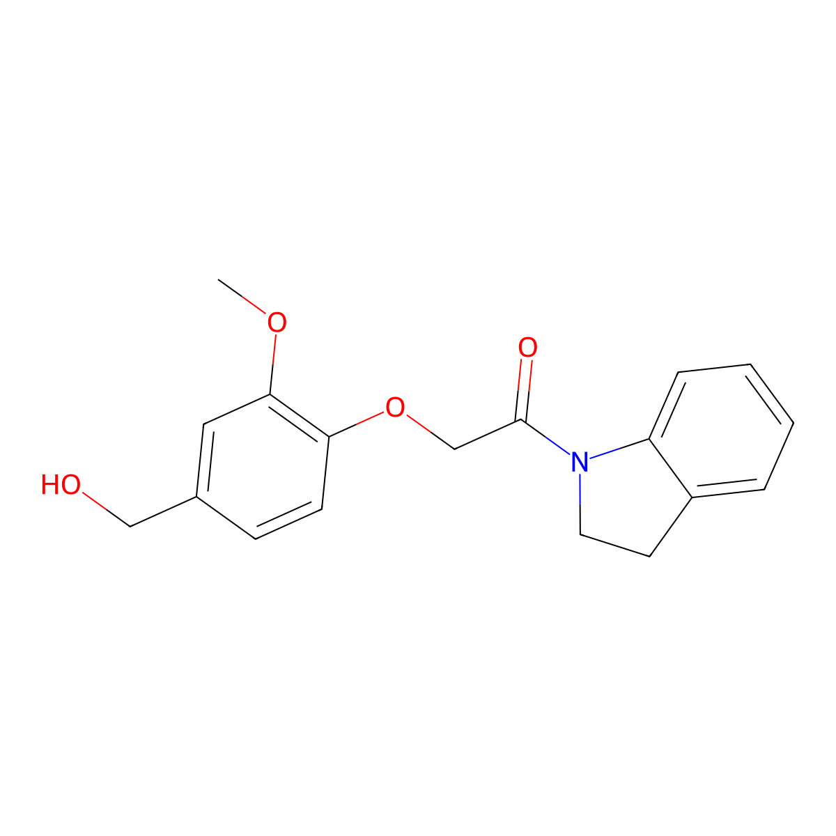 1-(2,3-Dihydroindol-1-yl)-2-[4-(hydroxymethyl)-2-methoxyphenoxy]ethanone molecular structure, CAS 775294-51-4