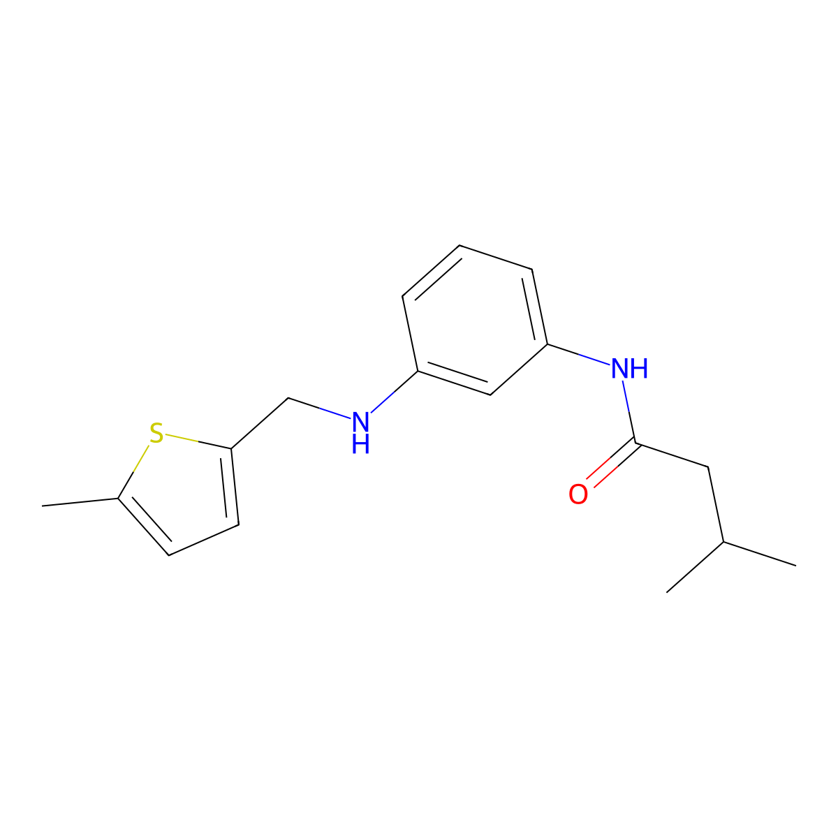 3-methyl-N-[3-[(5-methylthiophen-2-yl)methylamino]phenyl]butanamide molecular structure, CAS 775294-52-5