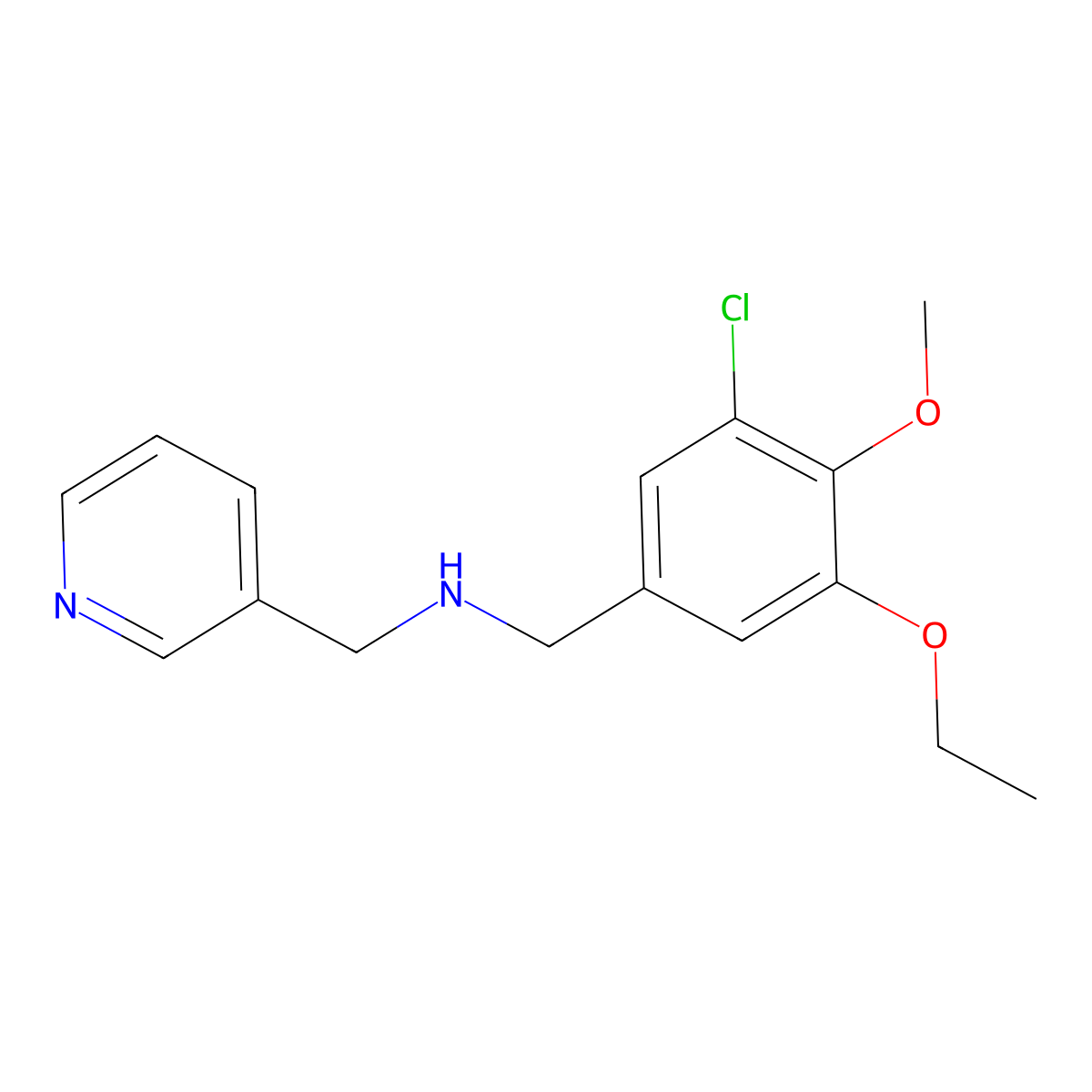 N-(3-chloro-5-ethoxy-4-methoxybenzyl)-N-(3-pyridinylmethyl)amine molecular structure, CAS 775294-55-8