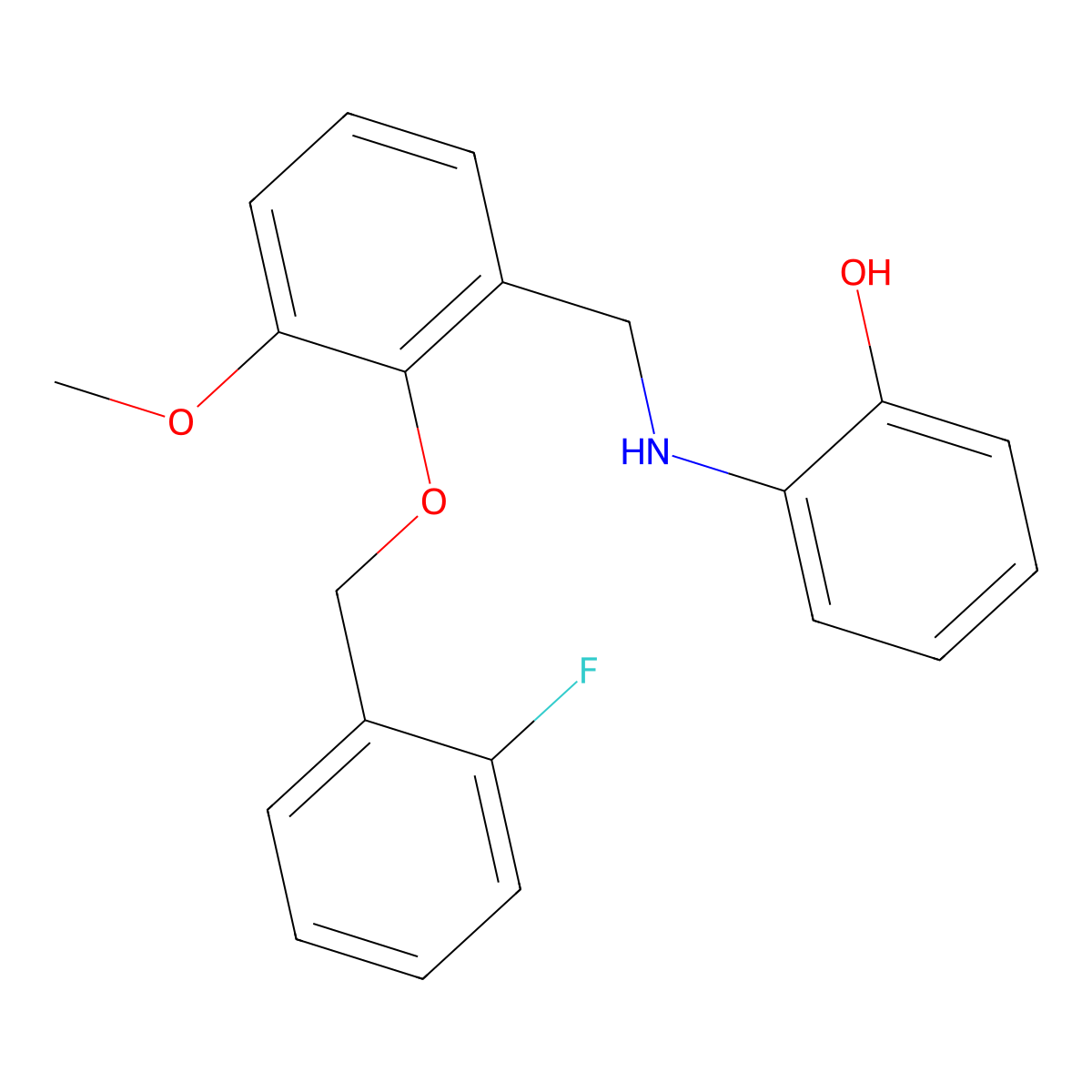 2-[[2-[(2-Fluorophenyl)methoxy]-3-methoxyphenyl]methylamino]phenol molecular structure, CAS 775294-56-9