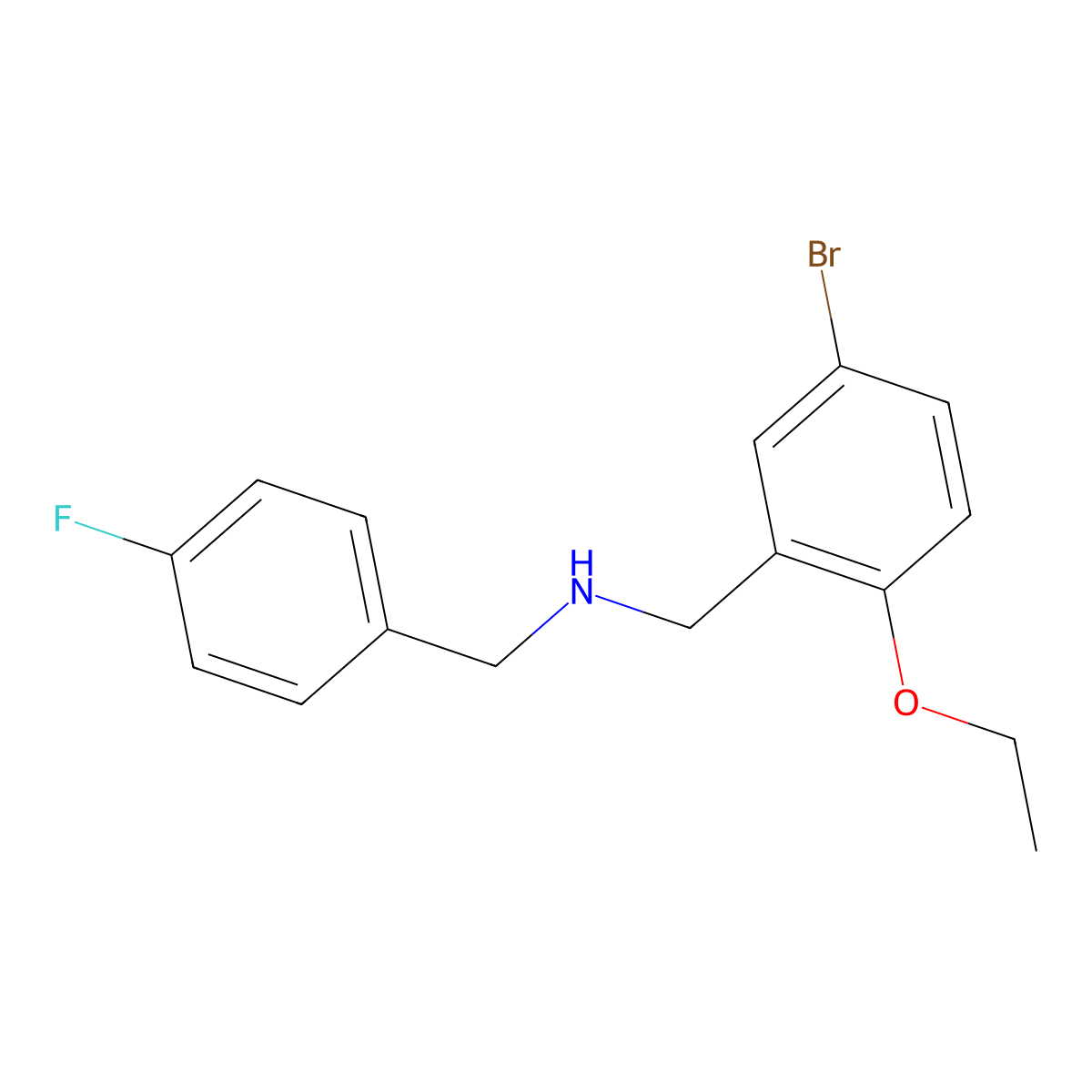 N-(5-bromo-2-ethoxybenzyl)-N-(4-fluorobenzyl)amine molecular structure, CAS 775294-62-7