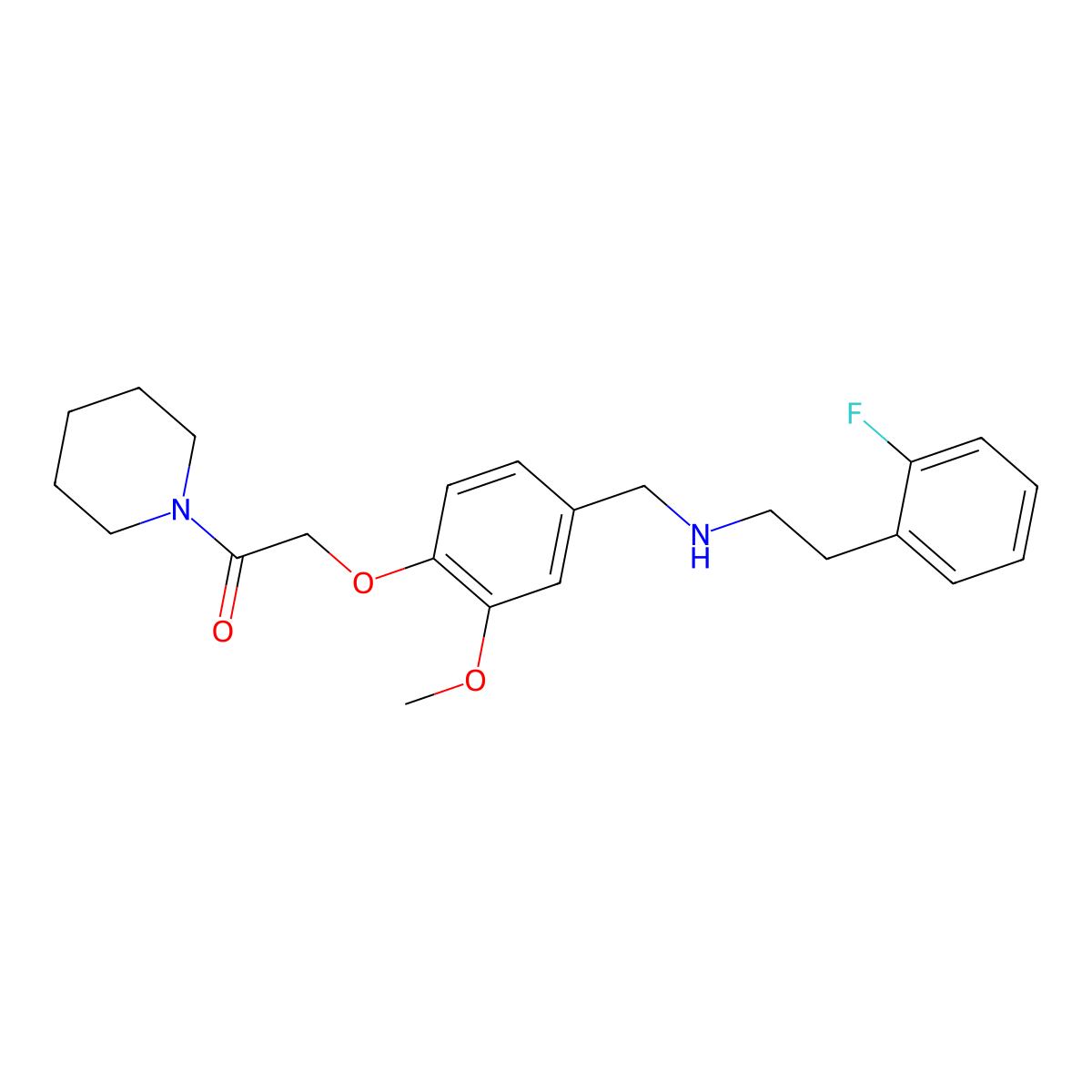 2-[4-({[2-(2-Fluorophenyl)ethyl]amino}methyl)-2-methoxyphenoxy]-1-(piperidin-1-yl)ethanone molecular structure, CAS 775294-65-0