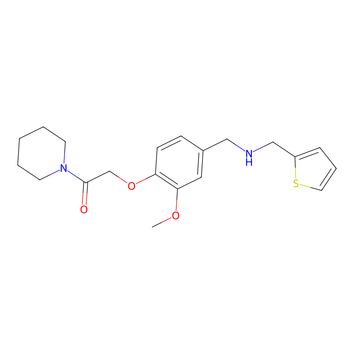 2-[2-Methoxy-4-[(thiophen-2-ylmethylamino)methyl]phenoxy]-1-piperidin-1-ylethanone molecular structure, CAS 775294-68-3