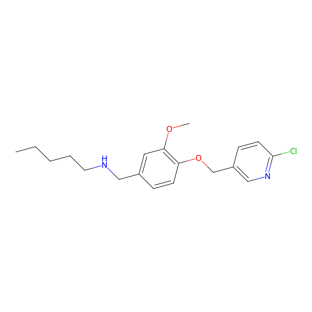 N-{4-[(6-chloro-3-pyridinyl)methoxy]-3-methoxybenzyl}-N-pentylamine molecular structure, CAS 775294-83-2