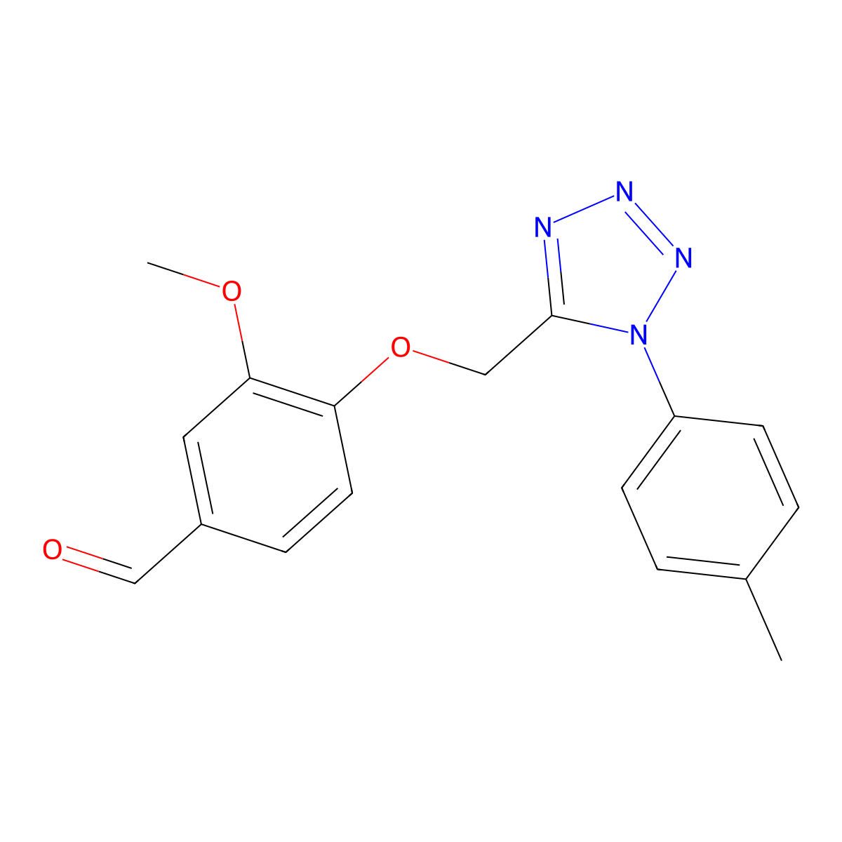 3-methoxy-4-{[1-(4-methylphenyl)-1H-tetrazol-5-yl]methoxy}benzaldehyde molecular structure, CAS 775294-89-8